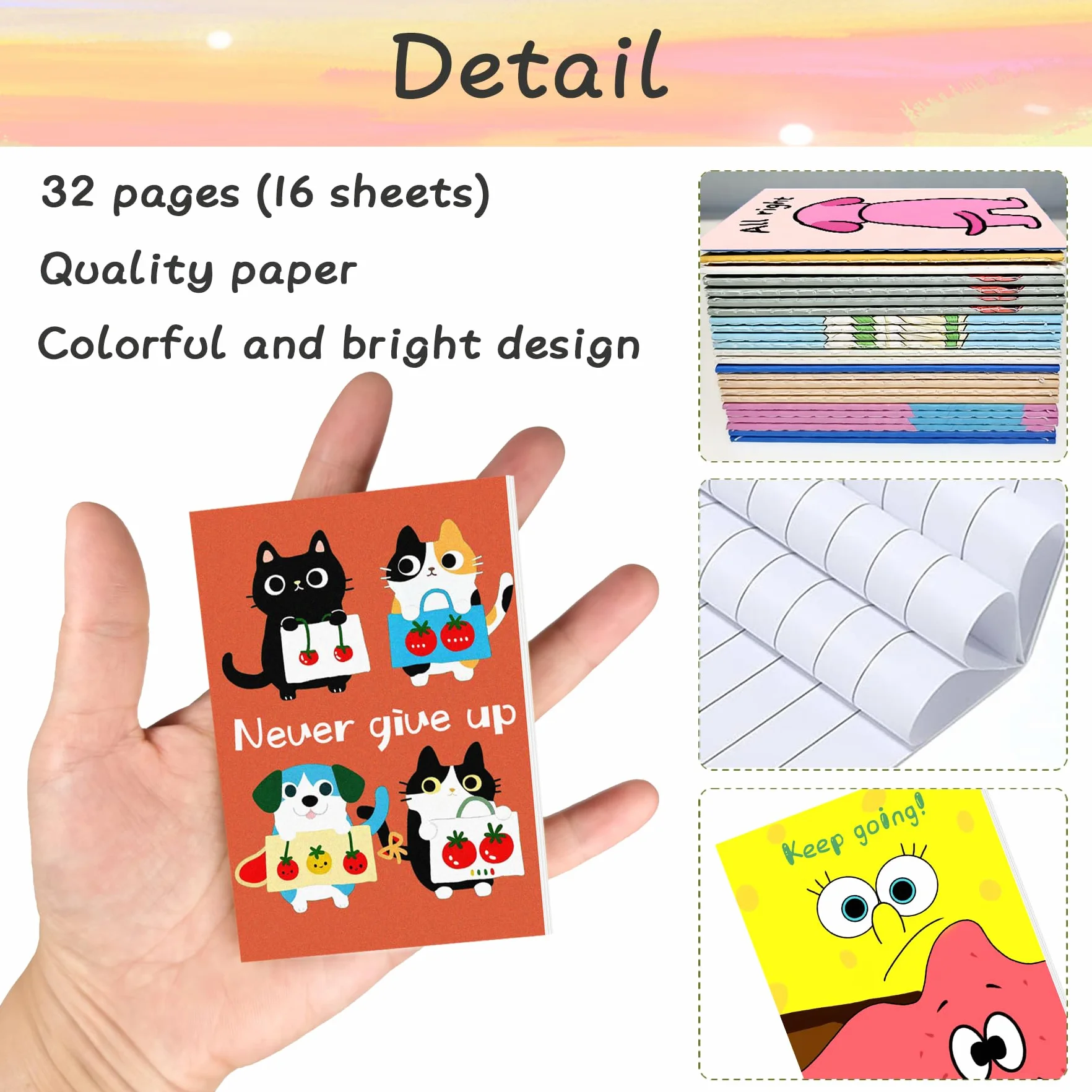 Lot de 48 mini carnets de poche 2,8 x 4 pouces pour récompenses en classe