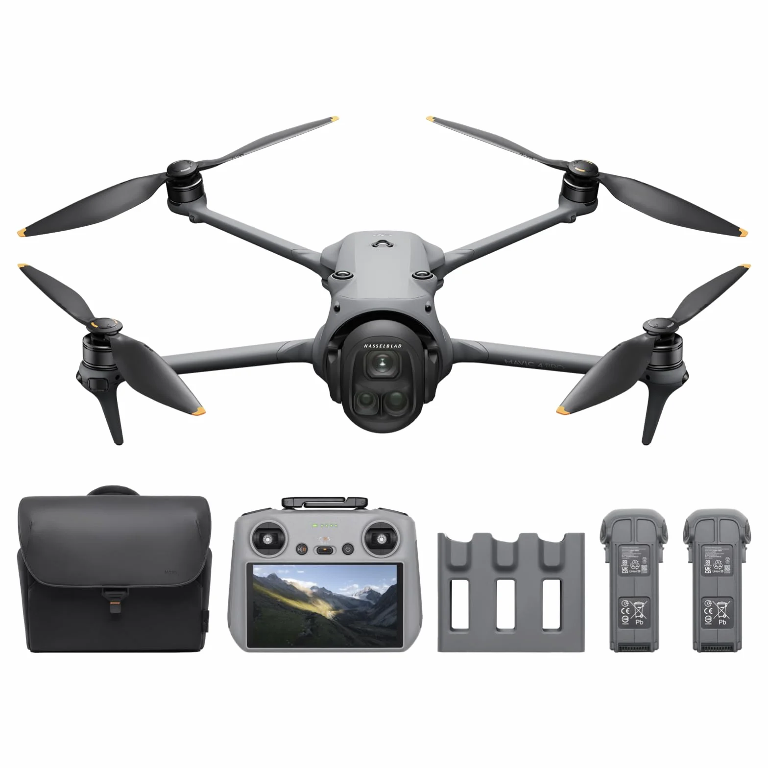 DJI Mavic 4 Pro Fly More Bundle avec RC 2, Drone Triple Caméra Hasselblad CMOS 4/3 100MP, Transmission 30km, Autonomie 51min