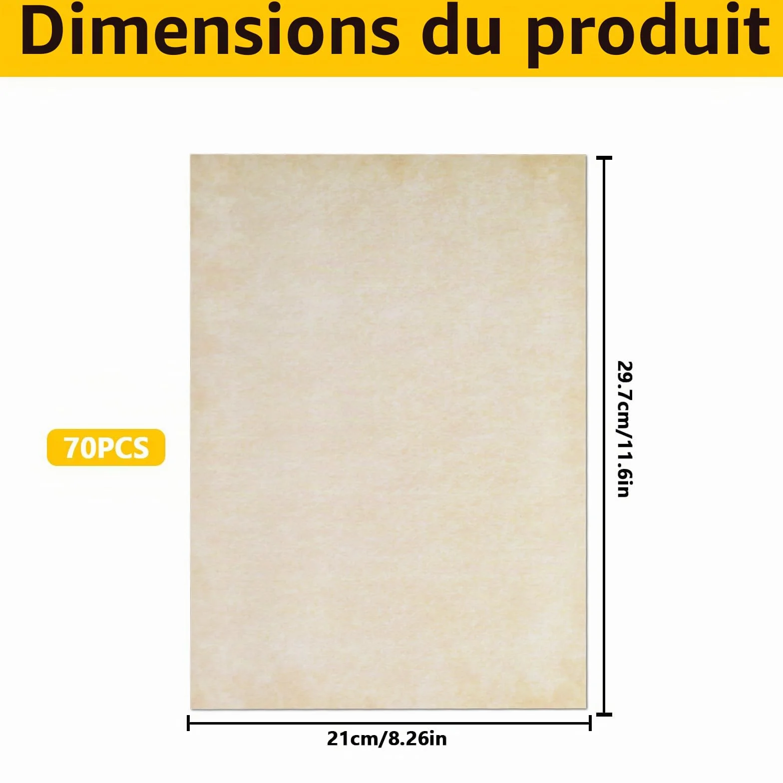 Papier à Lettre Vintage A4, Papier Antique DIN A4 pour Impression Recto Verso, Écrire, Certificats DIY (Jaune pâle)