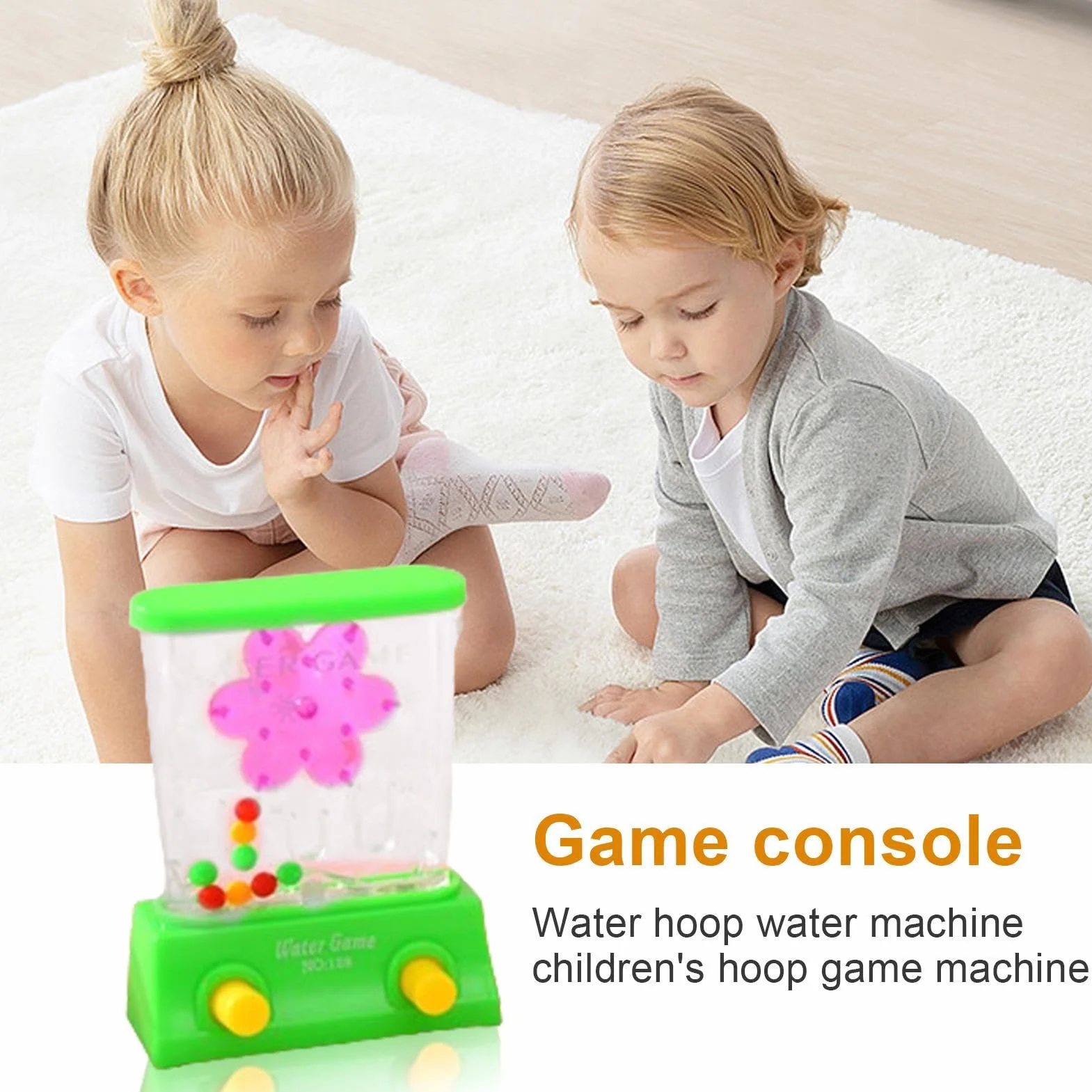 Jeu d'arcade aquatique portable avec anneau jouets de plage éducatifs motricité fine
