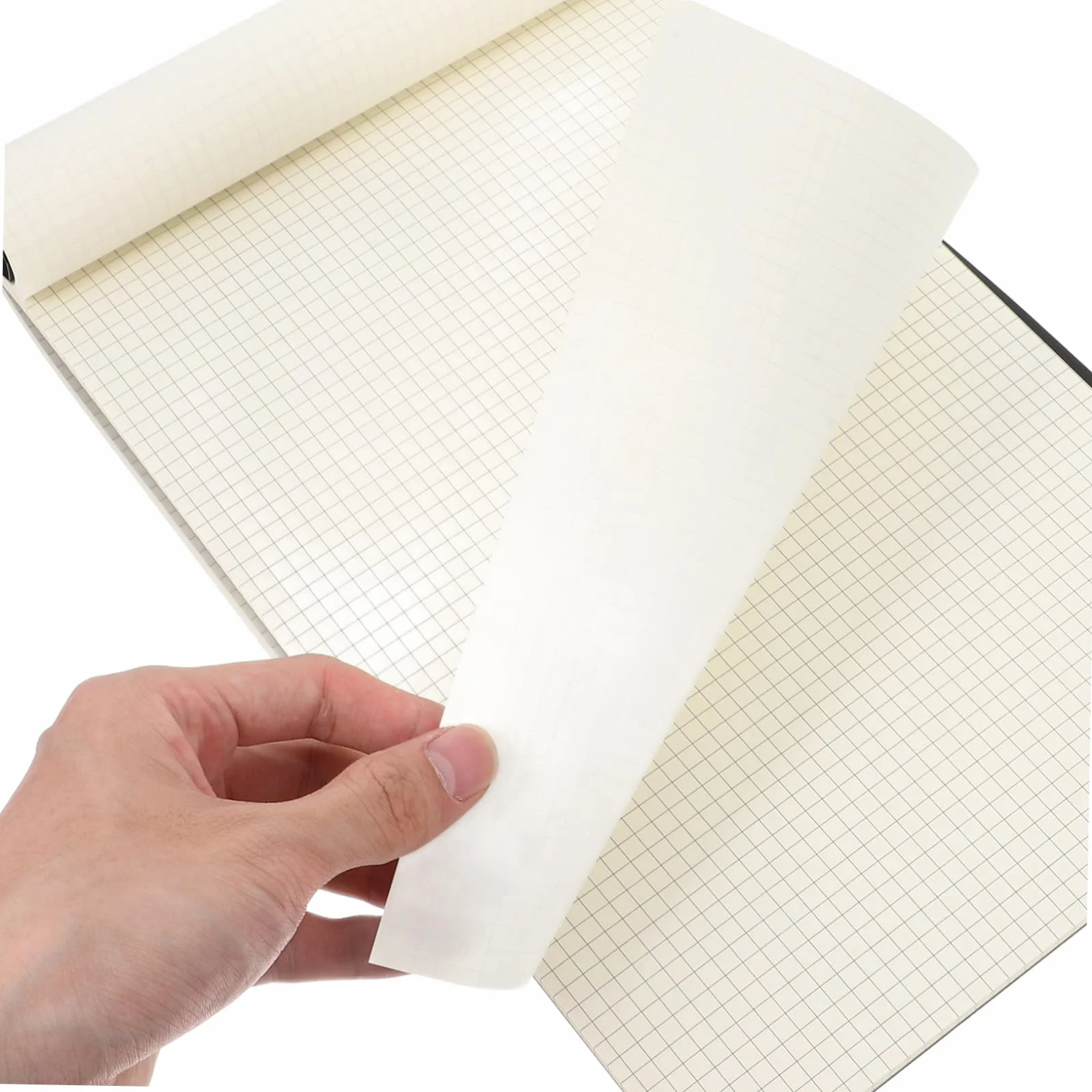 Sewroro Bloc de Papier Quadrillé Mathématique Noir, Feuilles Millimétrées pour Dessin