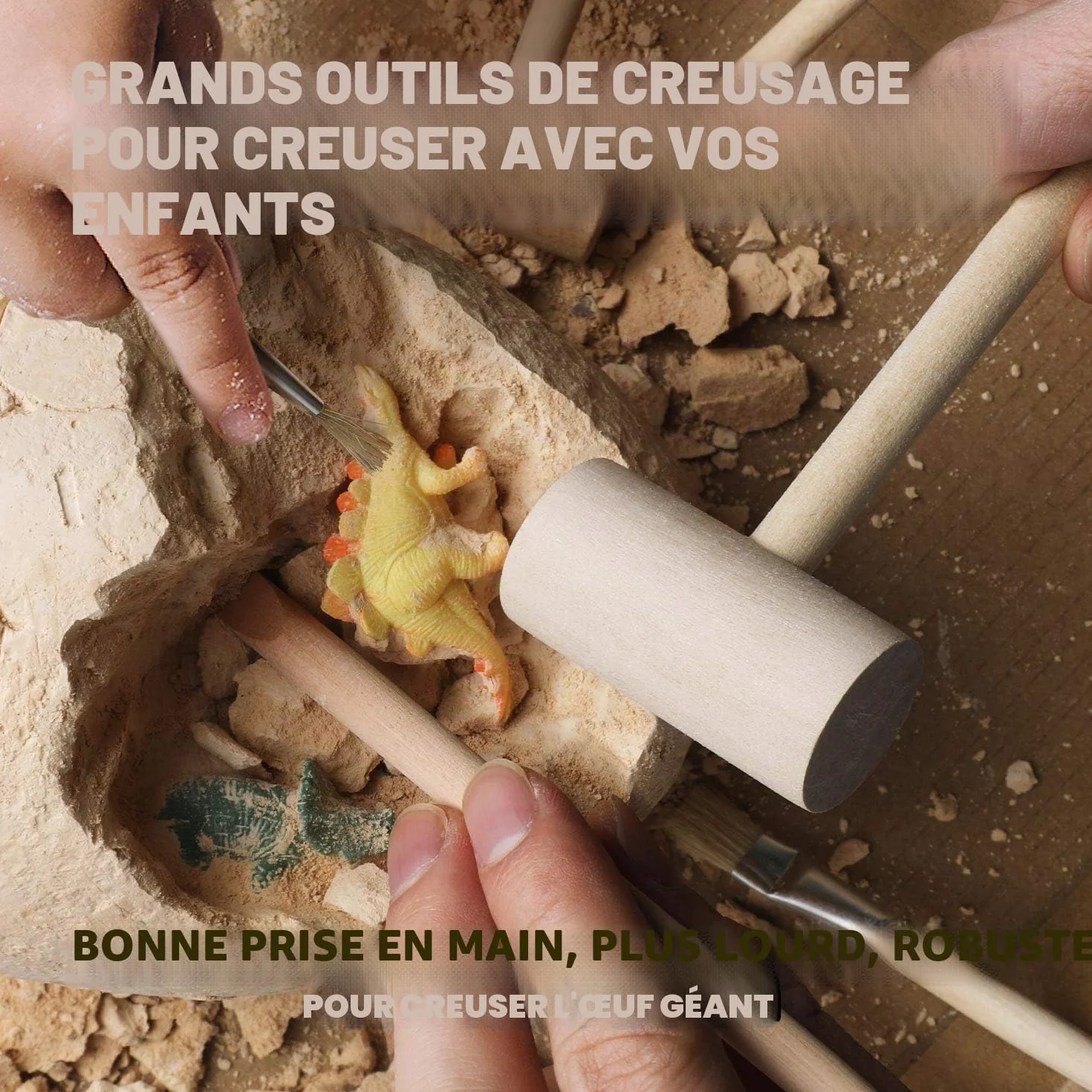 Dr.Daz Dino Egg Grand Oeufs de Dinosaure Kit de Fouille Découvrez 12 Dinosaures Jouet Archéologie Fête Pâques Garçon Fille 6 Ans