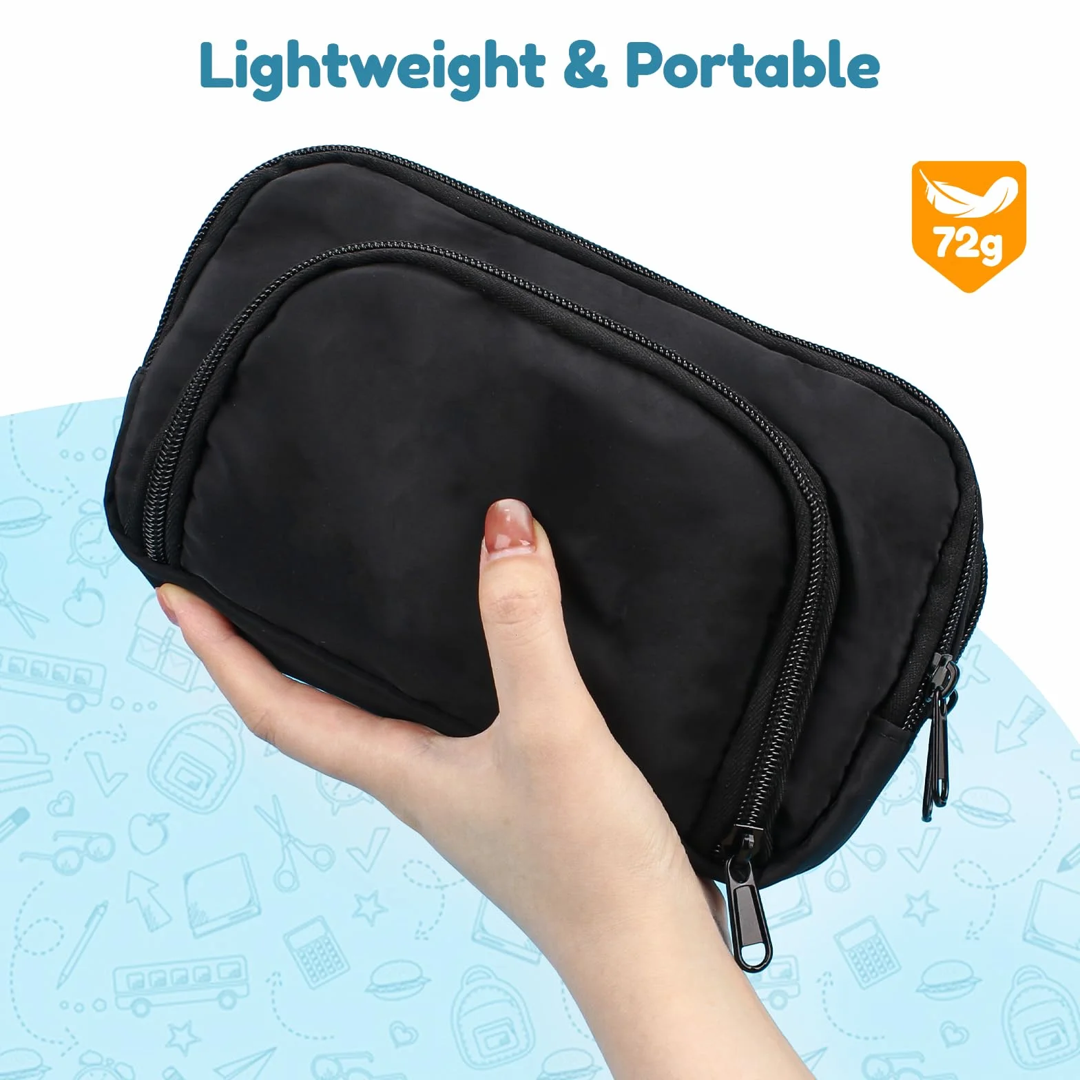 Euqvunn Trousse Crayons Grande Capacité 3 Compartiments Sac de Papeterie Organisateur Fourniture Scolaire Bureau