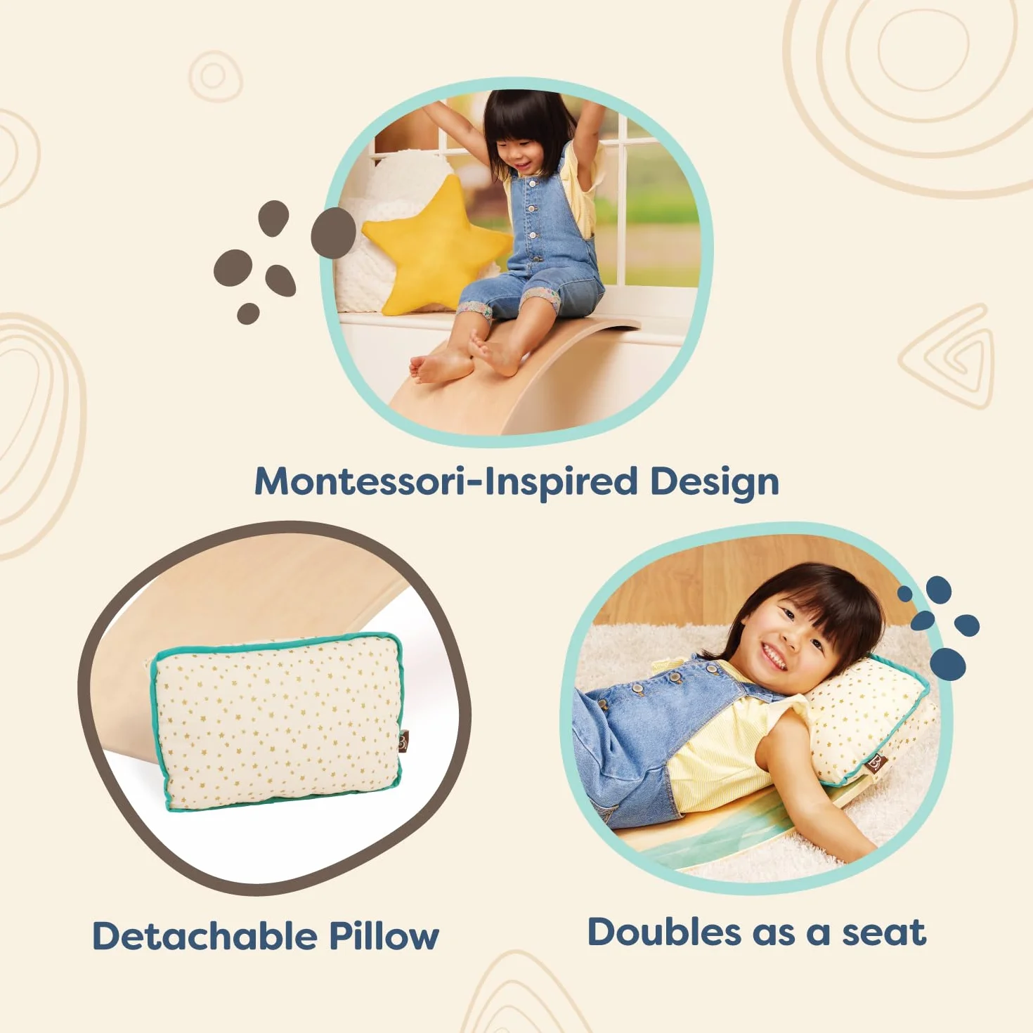 B. toys Teeter-Toddler Planche et chaise d'équilibre Montessori pour enfants 3 ans+