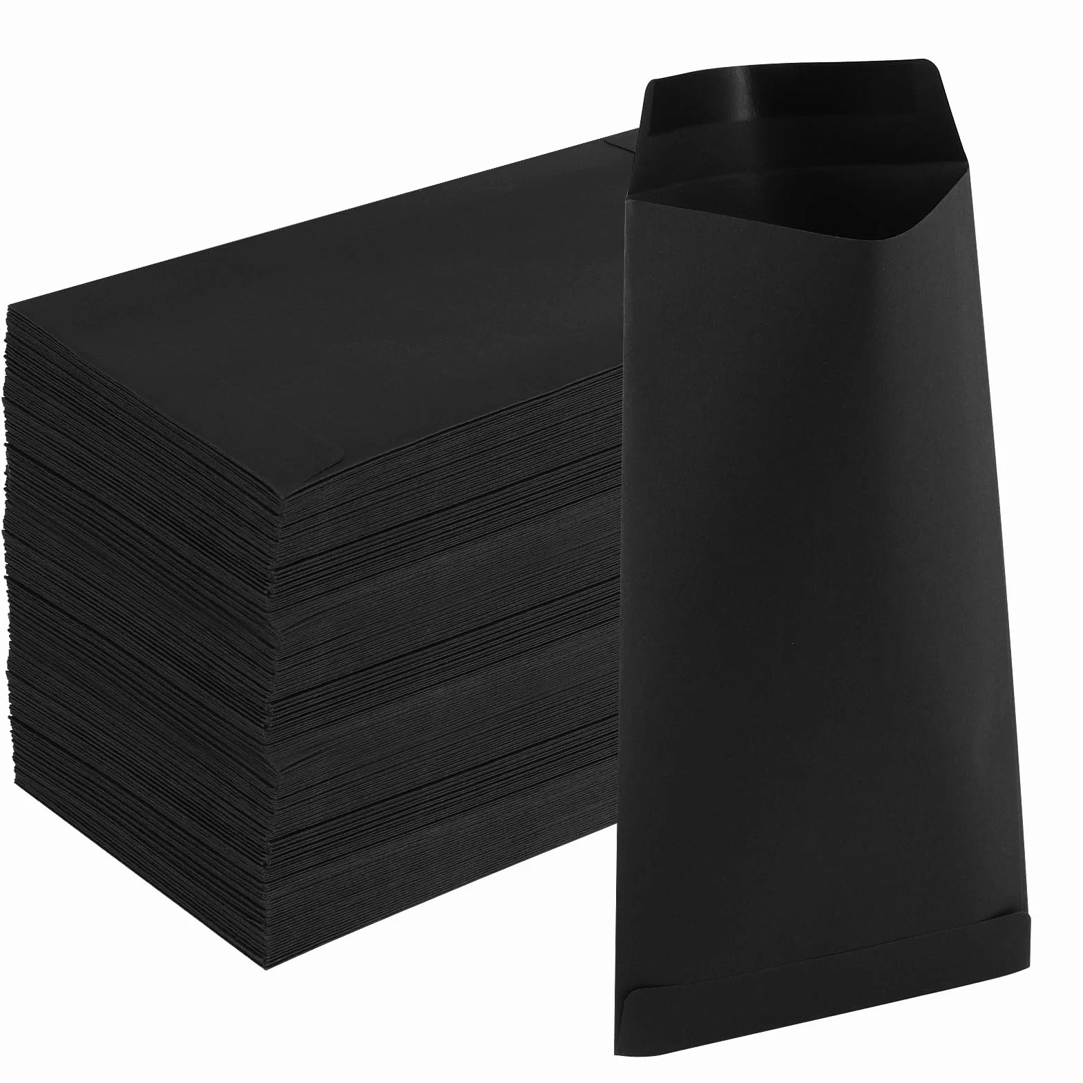 JEUIHAU 200 petites enveloppes noires en papier kraft 3,5 x 6,5 pouces mini enveloppes de graines