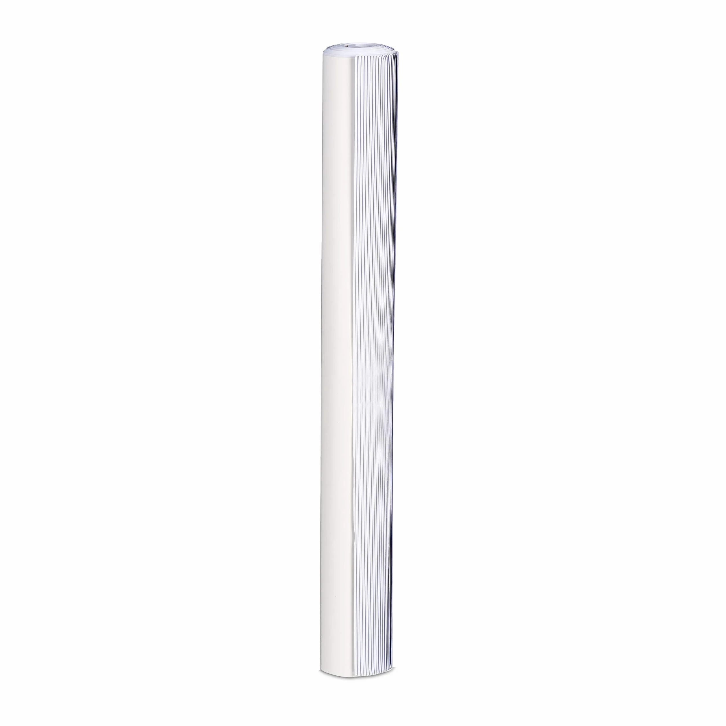 Relaxdays Papier de Présentation Rouleau Pages à Lignes 50 Feuilles 60 g/m² 6 Perforation 57,5x81 cm Blanc