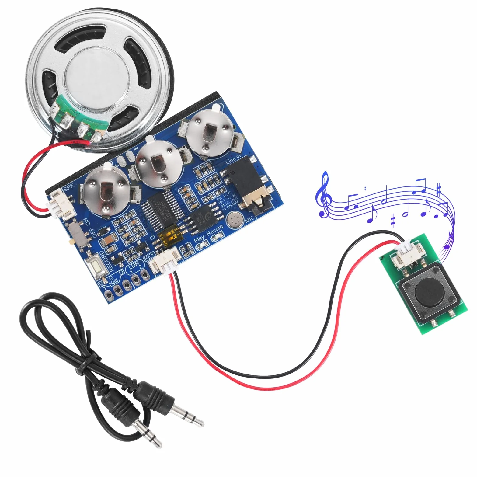 Module Enregistrement Vocal Enregistrable avec Clavier, Microphone et Bouton de Lecture pour Cartes de vœux