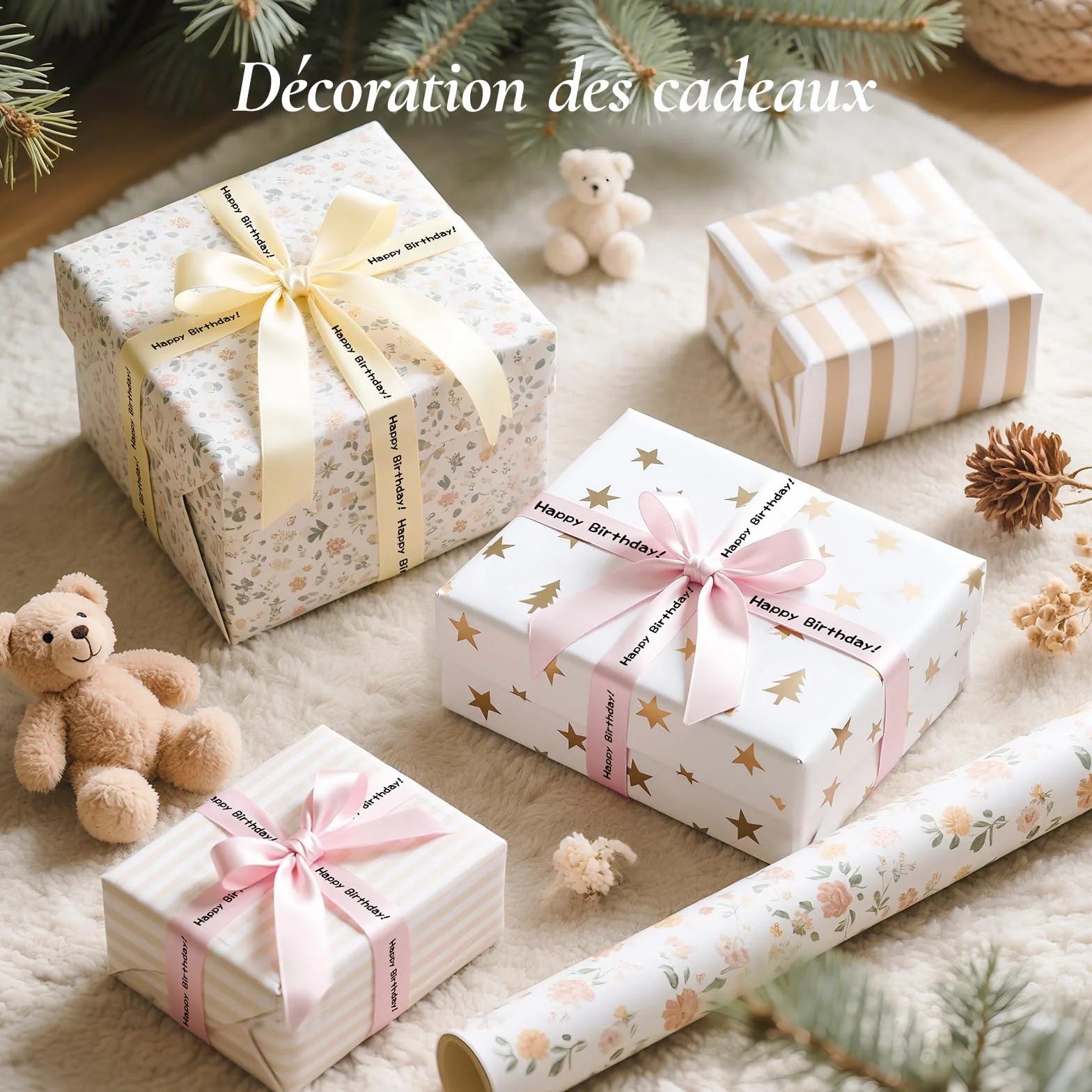 NIIMBOT N1 Ruban pour Étiqueteuse, Étiquette Cadeau, Ruban Soie Vêtements