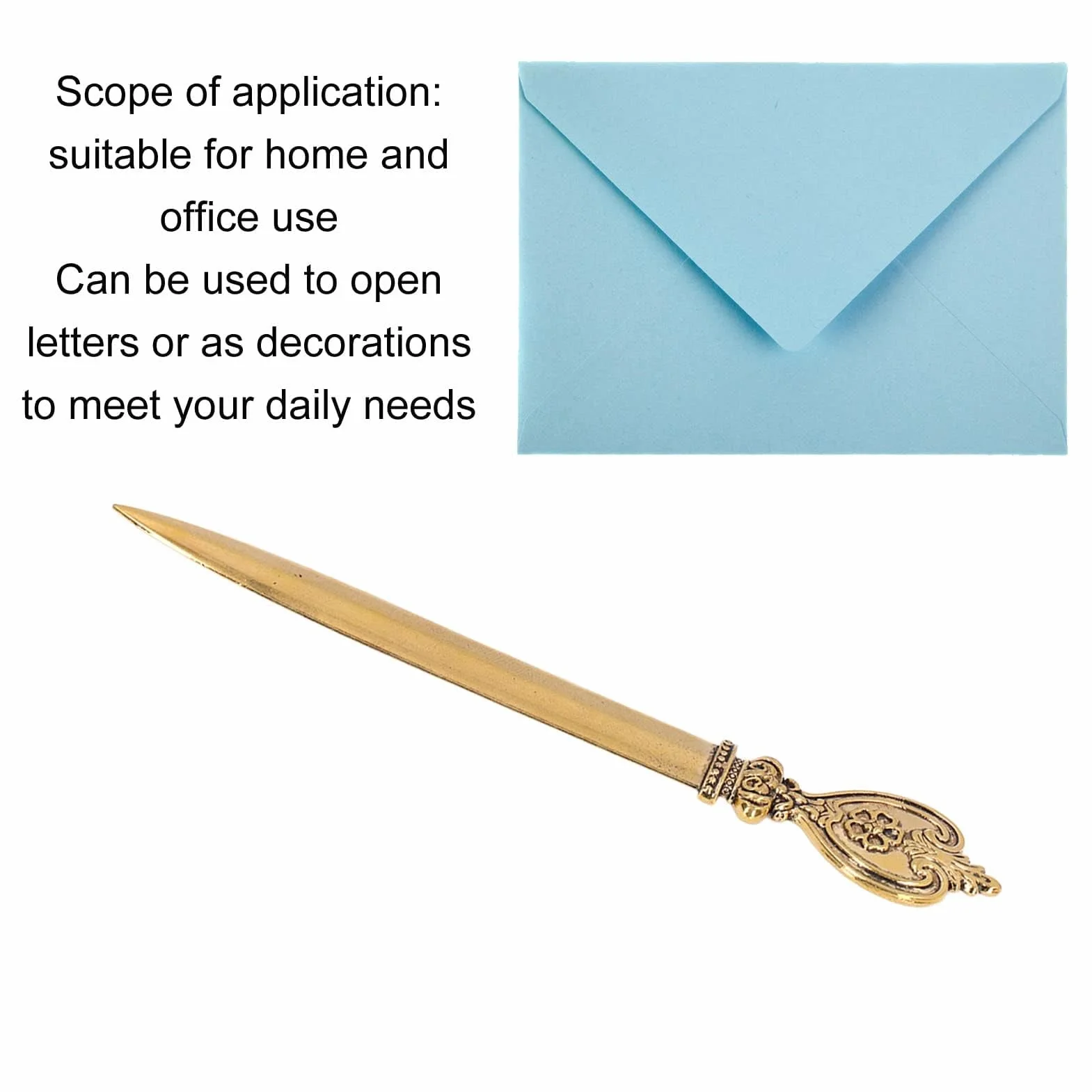 HERCHR Ouvre-Lettres Rétro en Métal Plaqué pour Bureau Maison