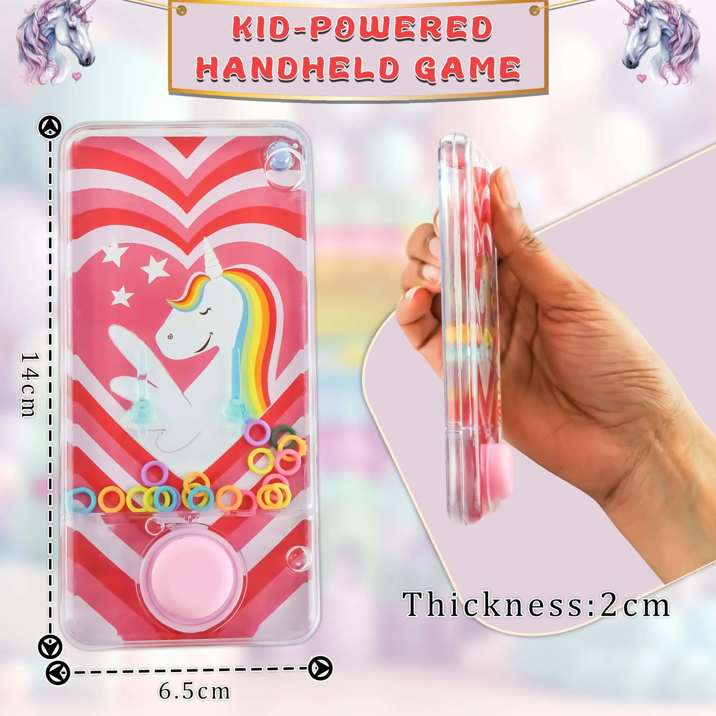 Jeu de lancer d'anneaux d'eau licorne cœurs 14 cm jouet aquatique portable pour enfants cadeau fête