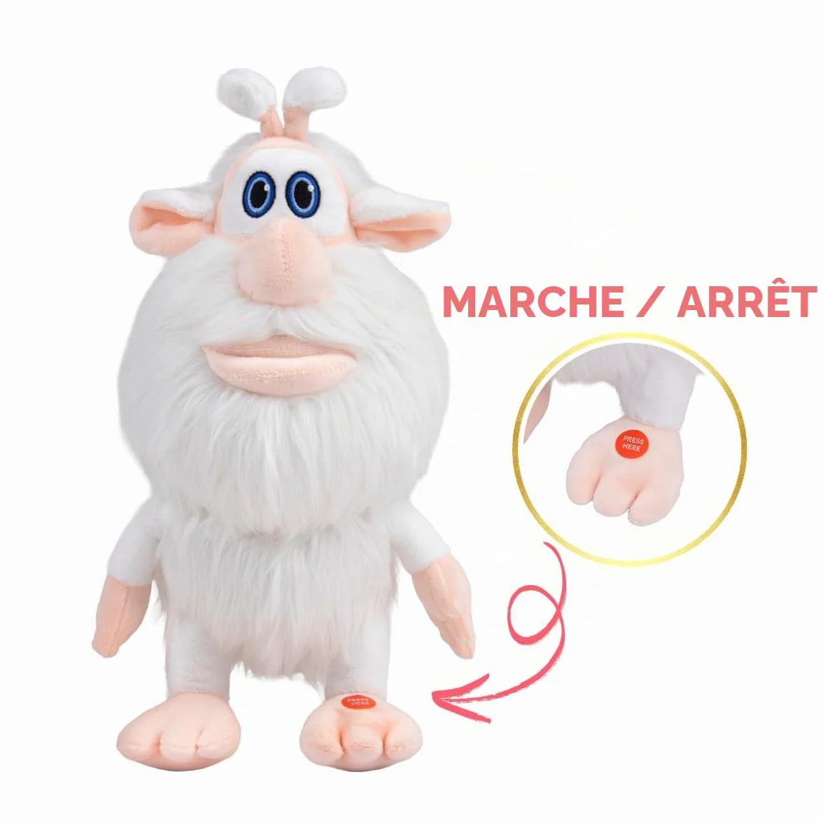 Booba peluche parlant 34 cm jouet interactif officiel