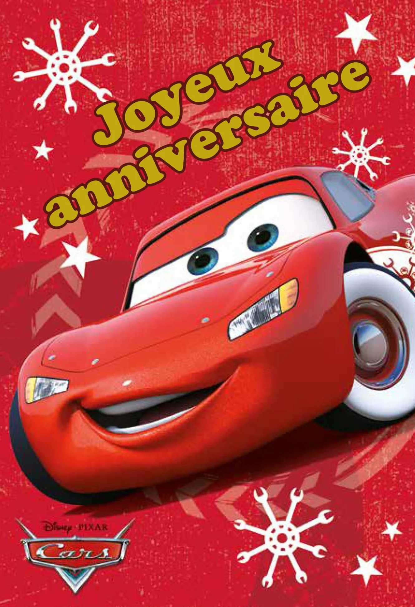Carte ANNIVERSAIRE Cars Disney Pixar Licence Officielle - Voiture de Course Rouge pour Enfant Garçon Fille - Avec Enveloppe 12x17,5cm