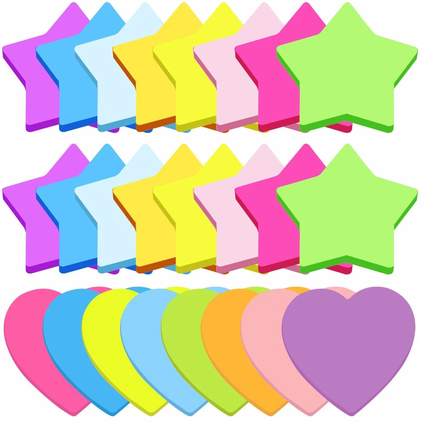 Papiers À Notes Avec Étoiles À Cinq Branches Et Papiers À Lettres D'Amour, Bloc-Notes, Papeterie D'Apprentissage