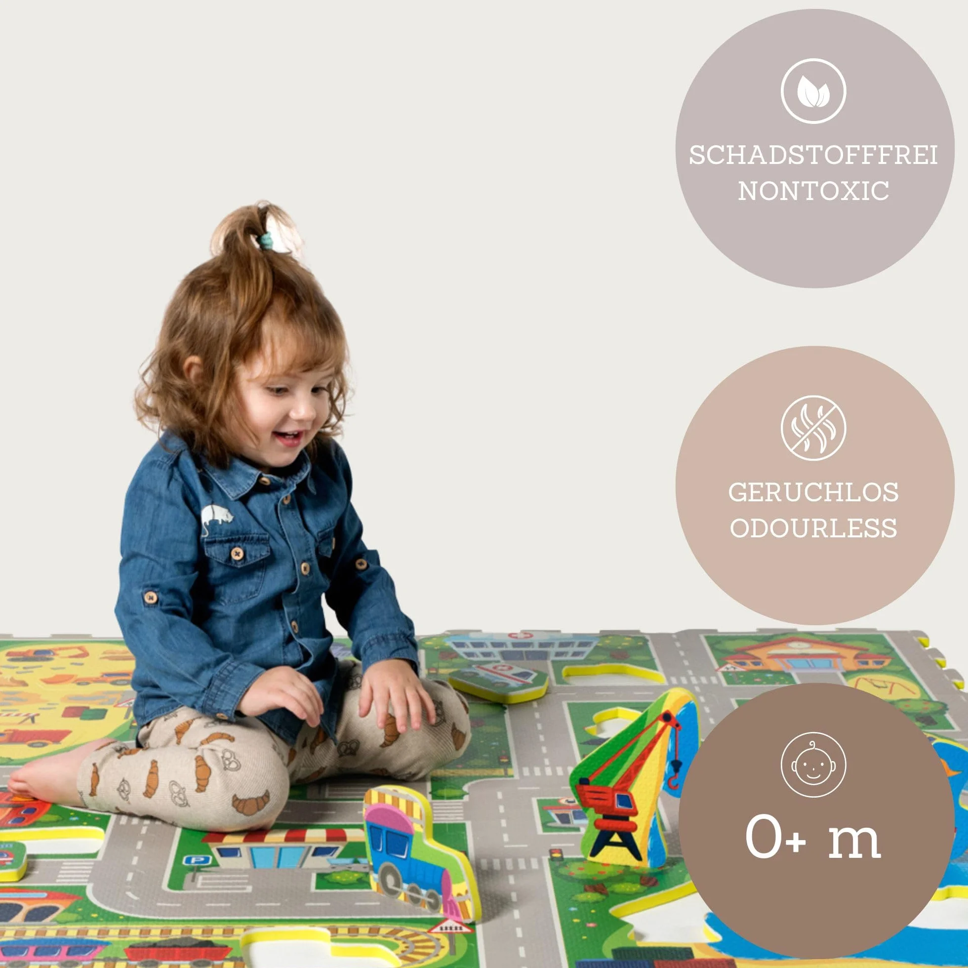 Hakuna Matte Tapis de Jeu Mousse Enfant Voiture 1,2 x 1,2 m 16 Dalles Puzzle Épaisses +20% Certifié EN71 Antidérapant
