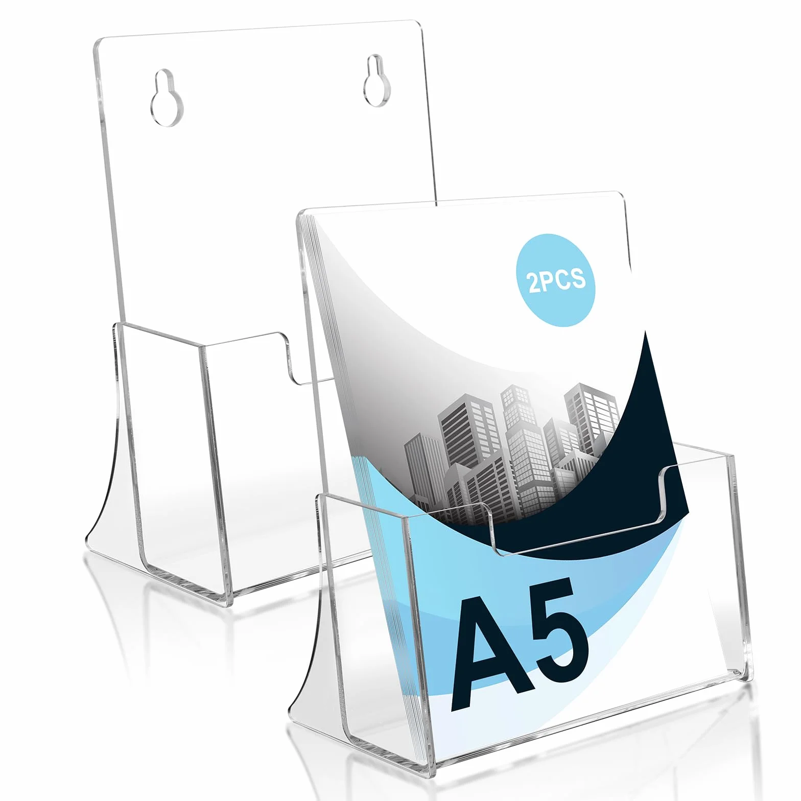 Porte-brochures A5 acrylique transparent lot de 2 support autoportant affichage