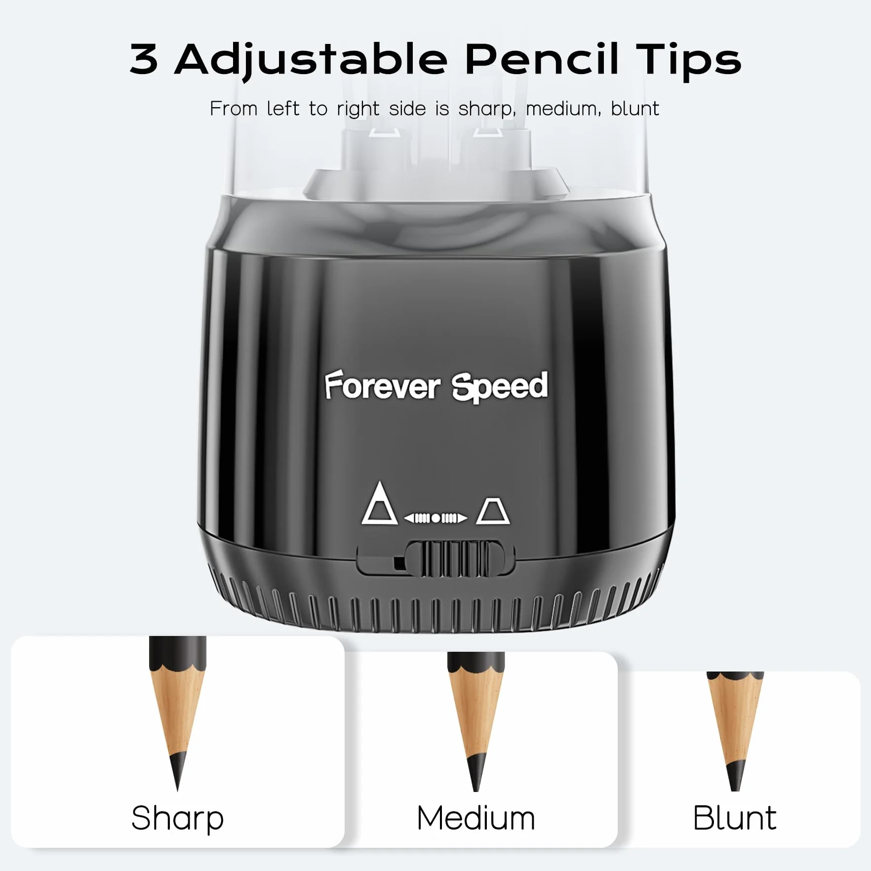 Forever Speed taille-crayon électrique professionnel rechargeable USB pour crayons 6-8 mm bureau classe maison