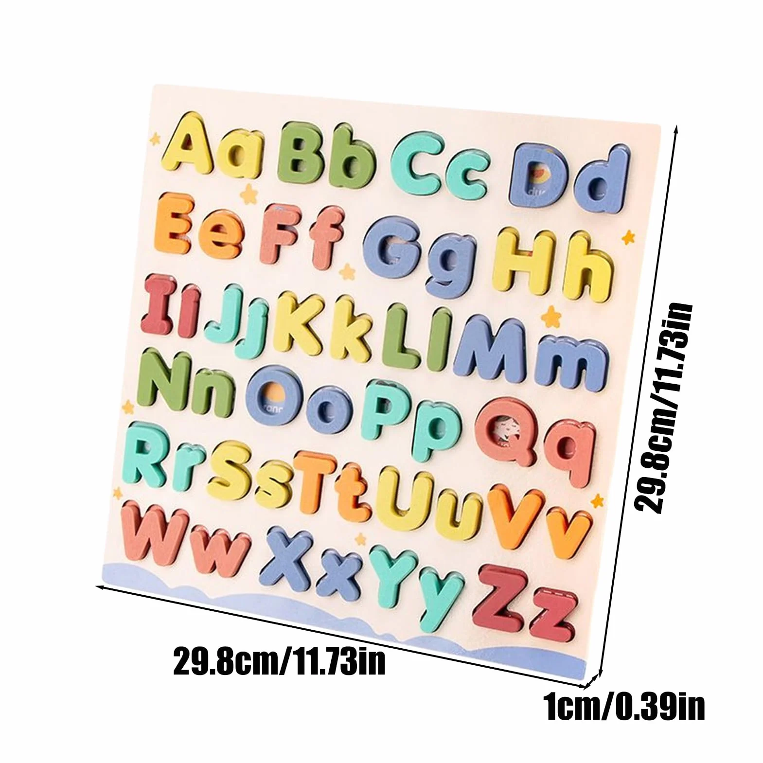 Puzzle Alphabet en Bois Montessori Jouet Éducatif Préscolaire Tableau Lettres Majuscules et Minuscules