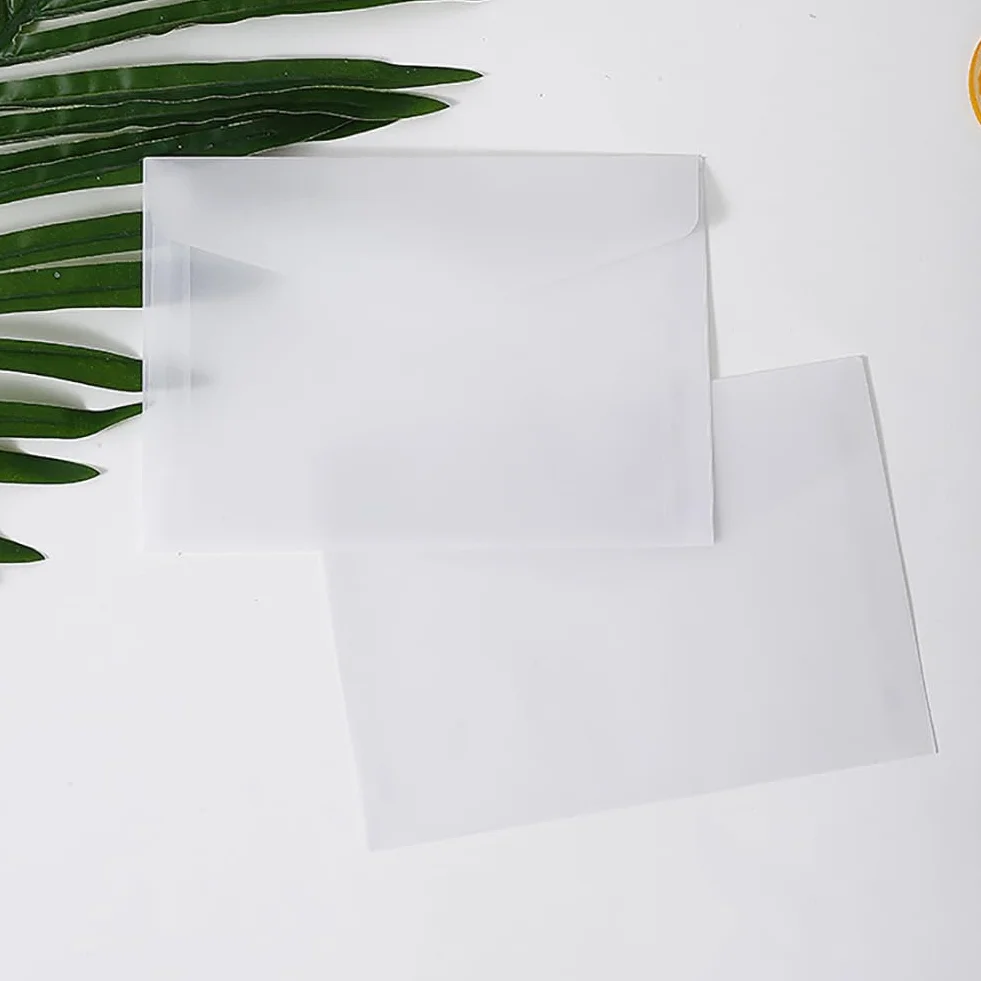Lot de 100 enveloppes en papier transparent 7 x 10 cm pour timbres et collection
