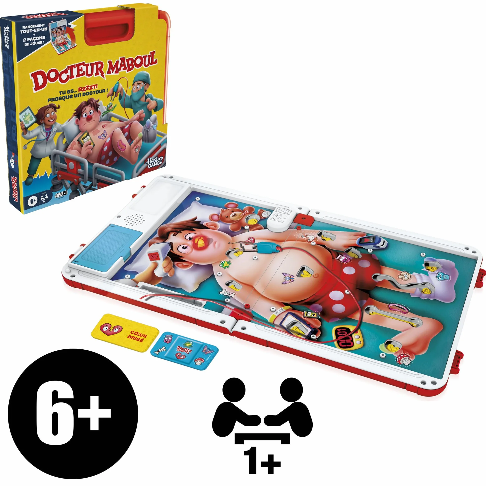 Hasbro Gaming Docteur Maboul, Jeu de Plateau Électronique avec Mallette de Transport Tout-en-Un - Version Française