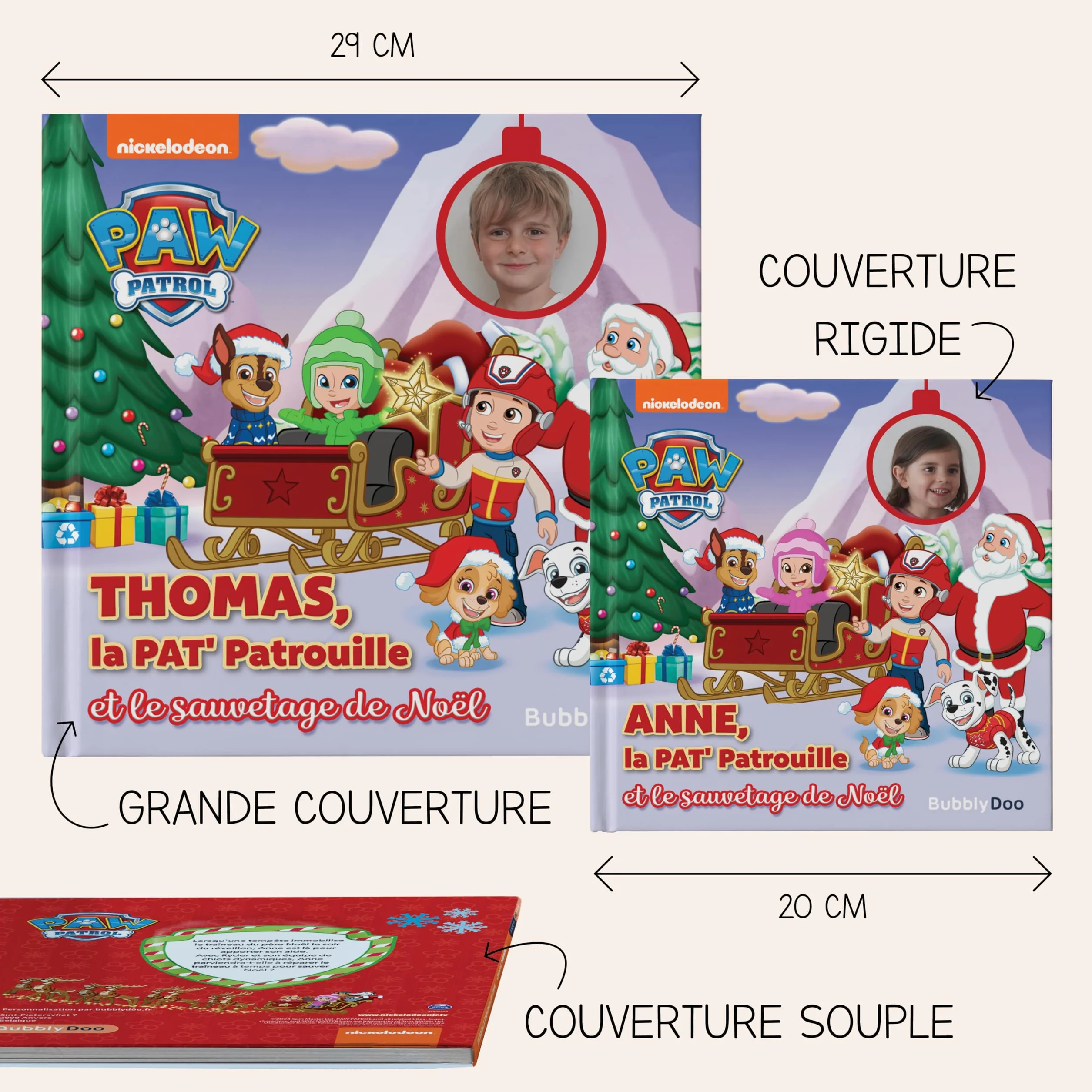 Livre personnalisé pour enfants BubblyDoo La Pat' Patrouille sauve Noël 2-8 ans