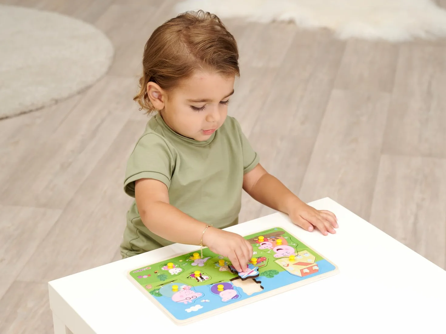 Eichhorn Peppa Pig Puzzle à emboîter en Bois 13 pièces 30 x 18 cm FSC