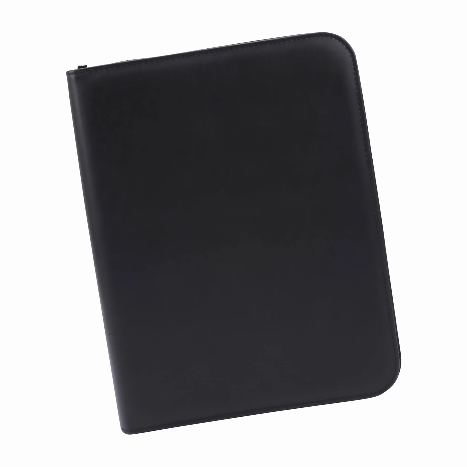 Genie Porte-documents A4 avec classeur et calculatrice intégrés, plastique résistant aspect cuir, Noir