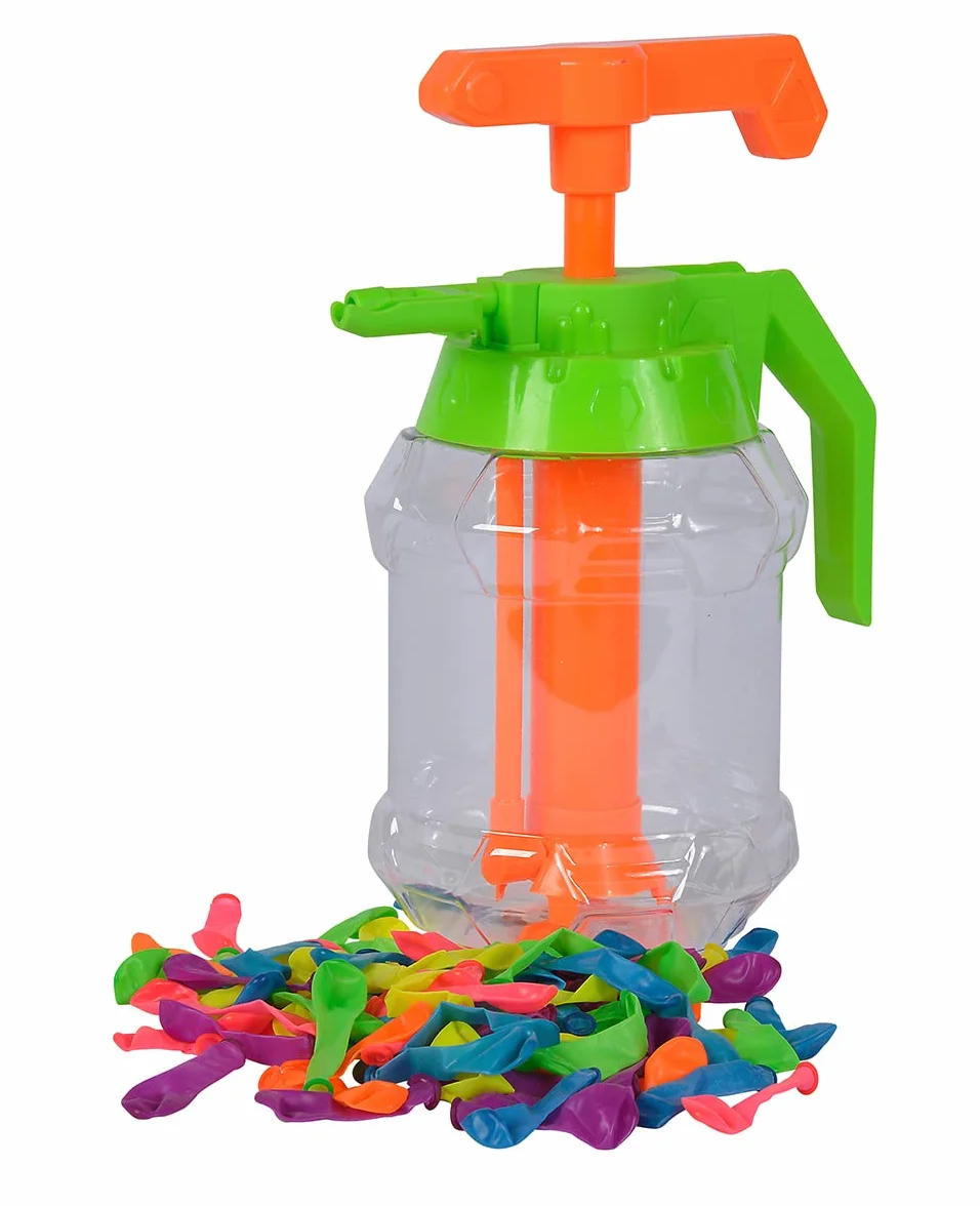 Simba Bouteille de remplissage pour bombes à eau avec pompe, 100 bombes, 1,4 l, jouet aquatique