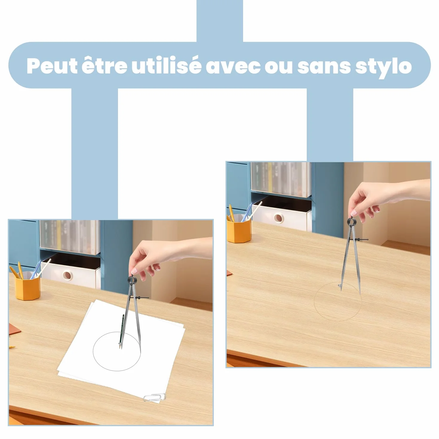 Compas Menuisier Métal 150mm, Outil Rotatif Traceur Dessin Ligne Artisanat