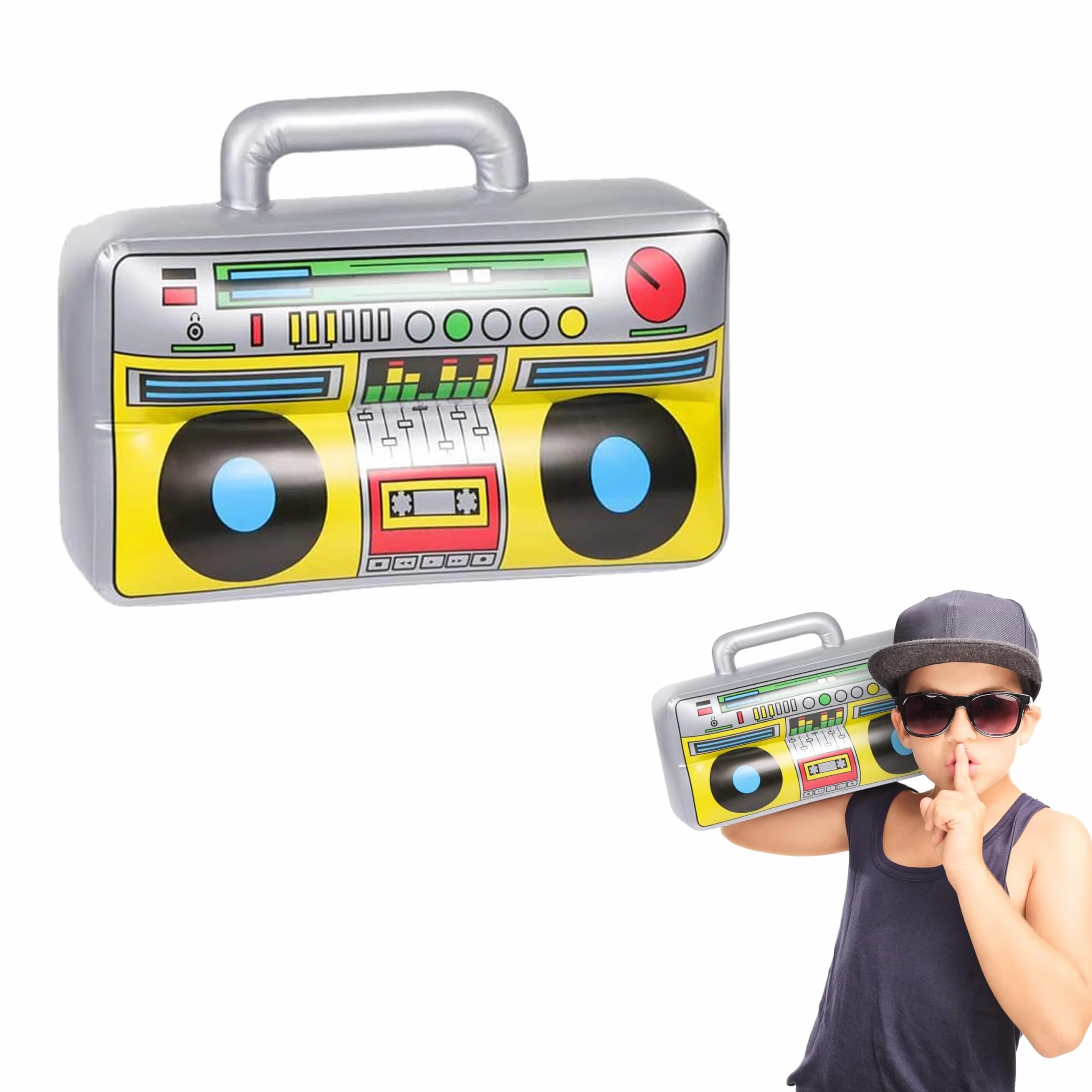 Boombox Gonflable Lecteur De Musique Jouet Aquatique Années 80 90 Accessoires Cosplay Halloween Multicolore