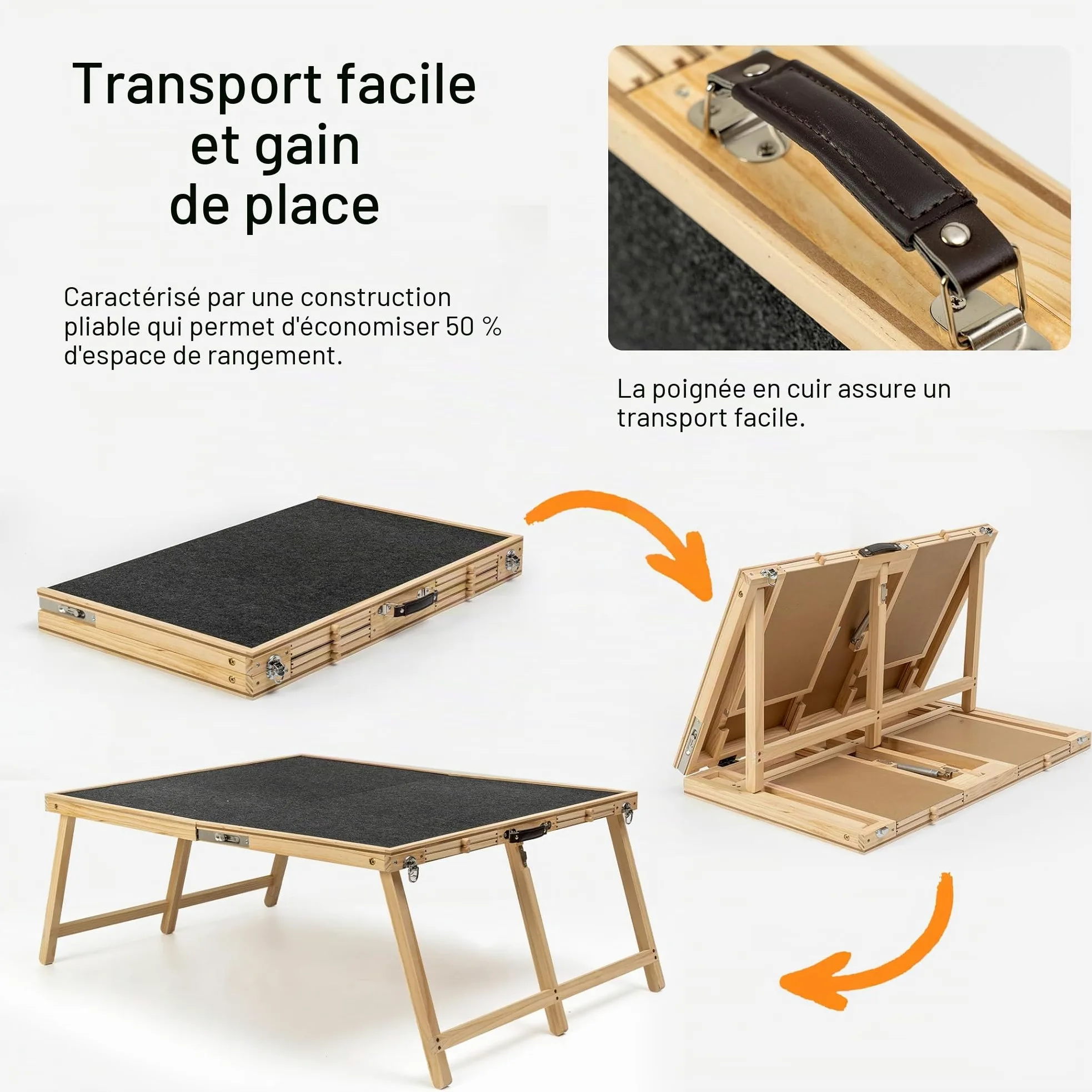 Tektalk Planche à Puzzle Pliable de 2 000 pièces avec Couvercle, Table de Puzzle en Bois avec 8 tiroirs, chevalet de Puzzle Portable avec Pieds pliants, Tables de Puzzle Portables pour Adultes et