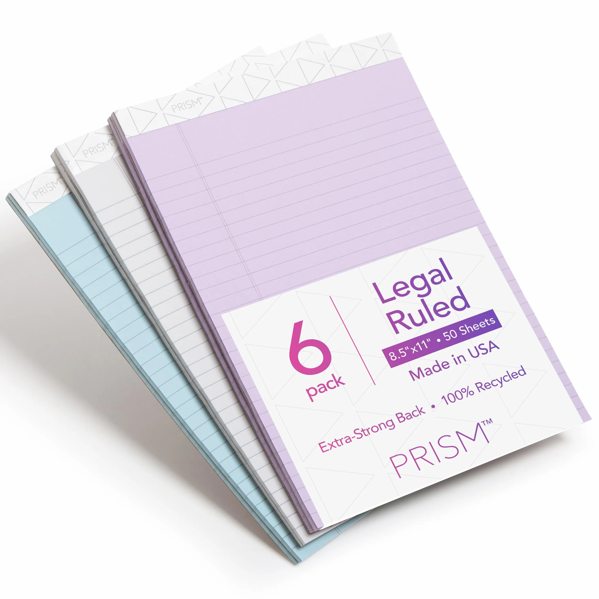 Tops Prism+ Lot de 6 blocs d'écriture 21,6 x 29,9 cm Couleurs assorties 50 feuilles pages perforées