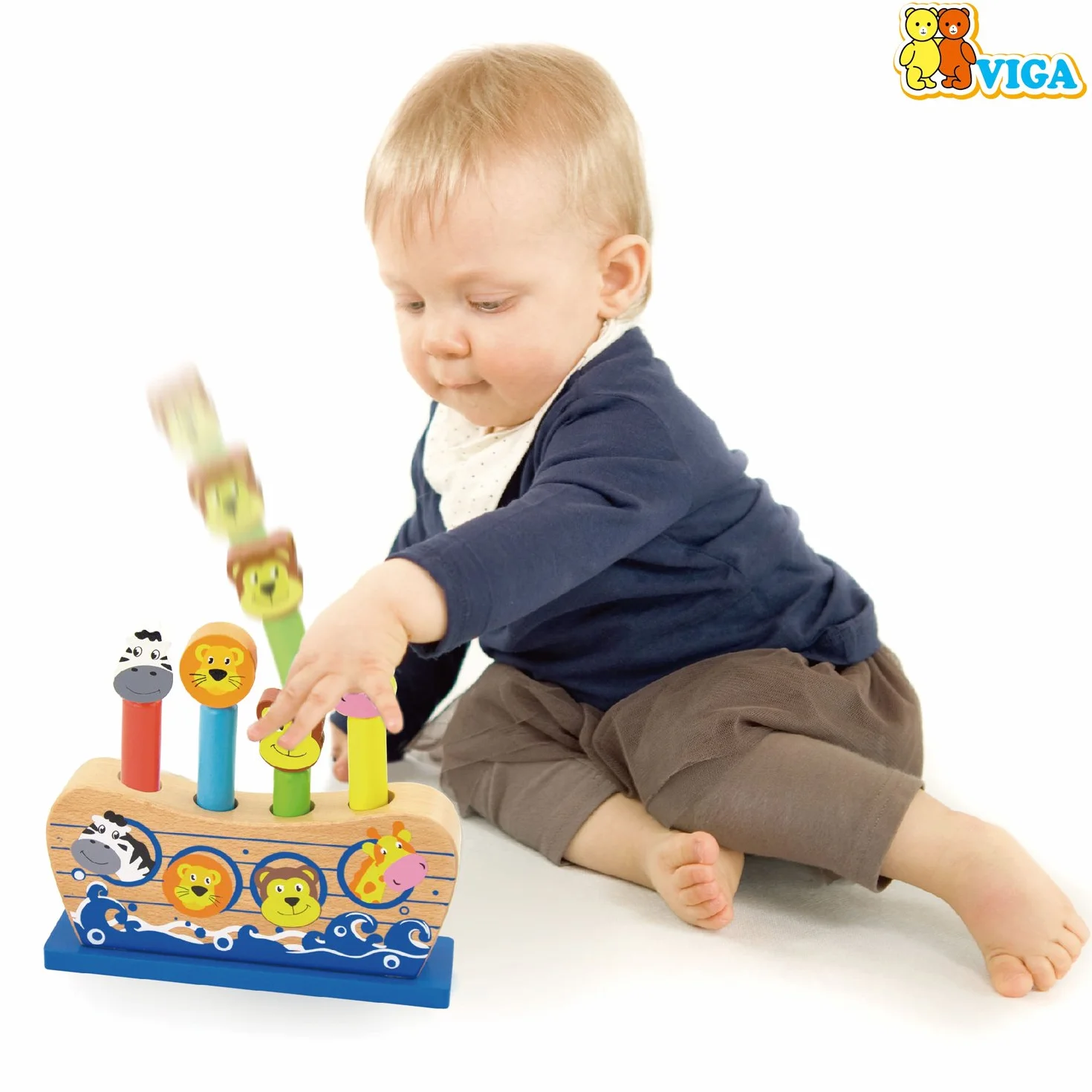 VIGA Toys Banc À Marteler Pop Up L'arche De Noé