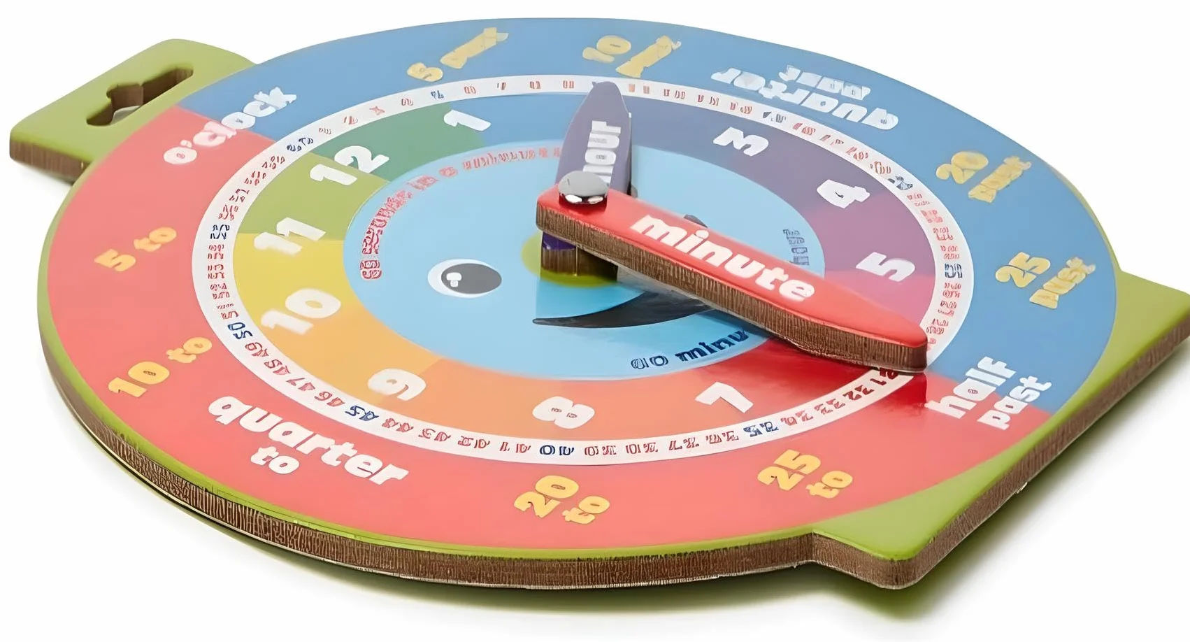 Morgan's Direct Horloge d'éducation précoce avec aiguilles mobiles et visage souriant magnétique