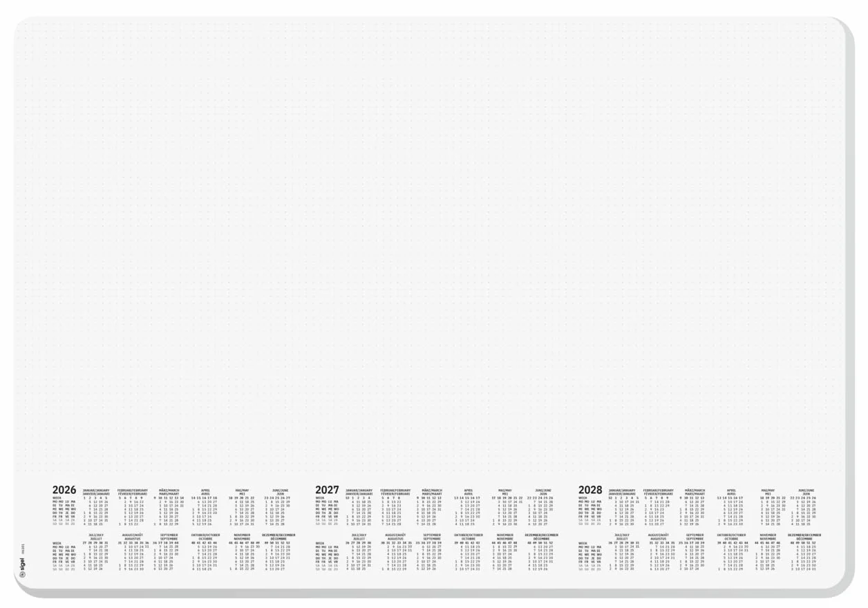 SIGEL H6301 Sous-main en papier A2 59.5 x 41 cm design dotted 30 feuilles blanc et gris
