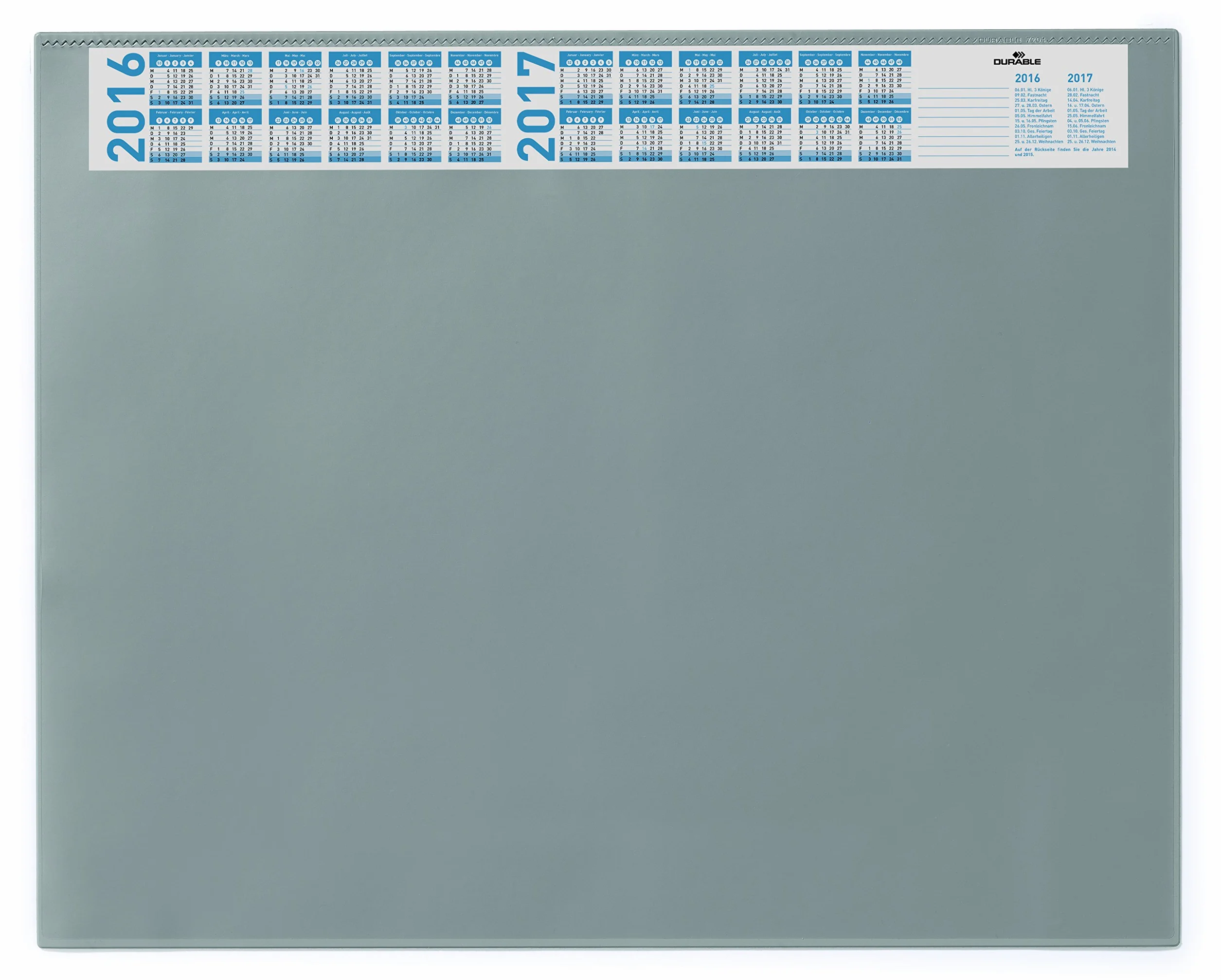 Sous-main avec Rabat Transparent Format Bureau 65 x 52 cm Gris