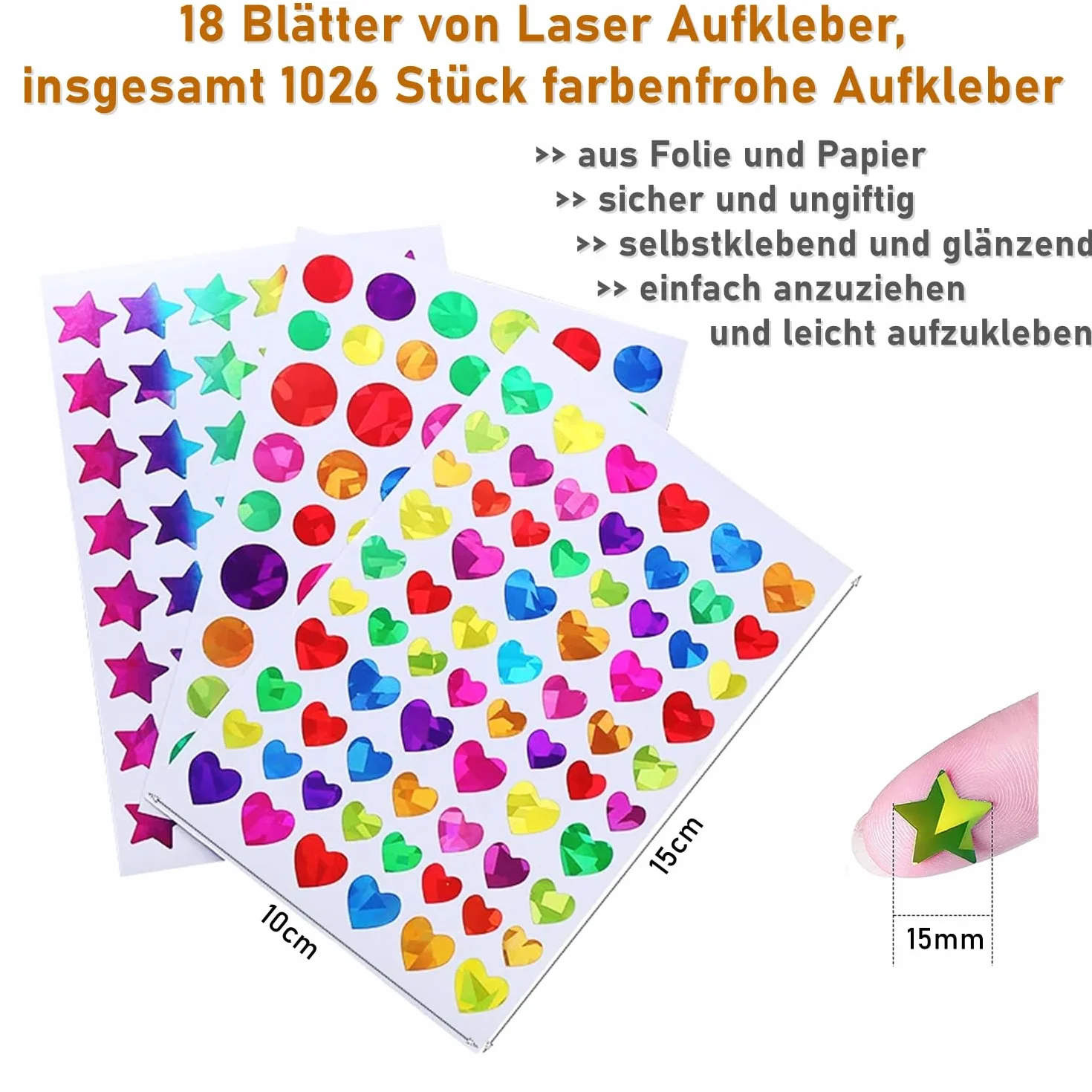 Autocollants à paillettes laser pour scrapbooking, récompense et étiquettes de bricolage