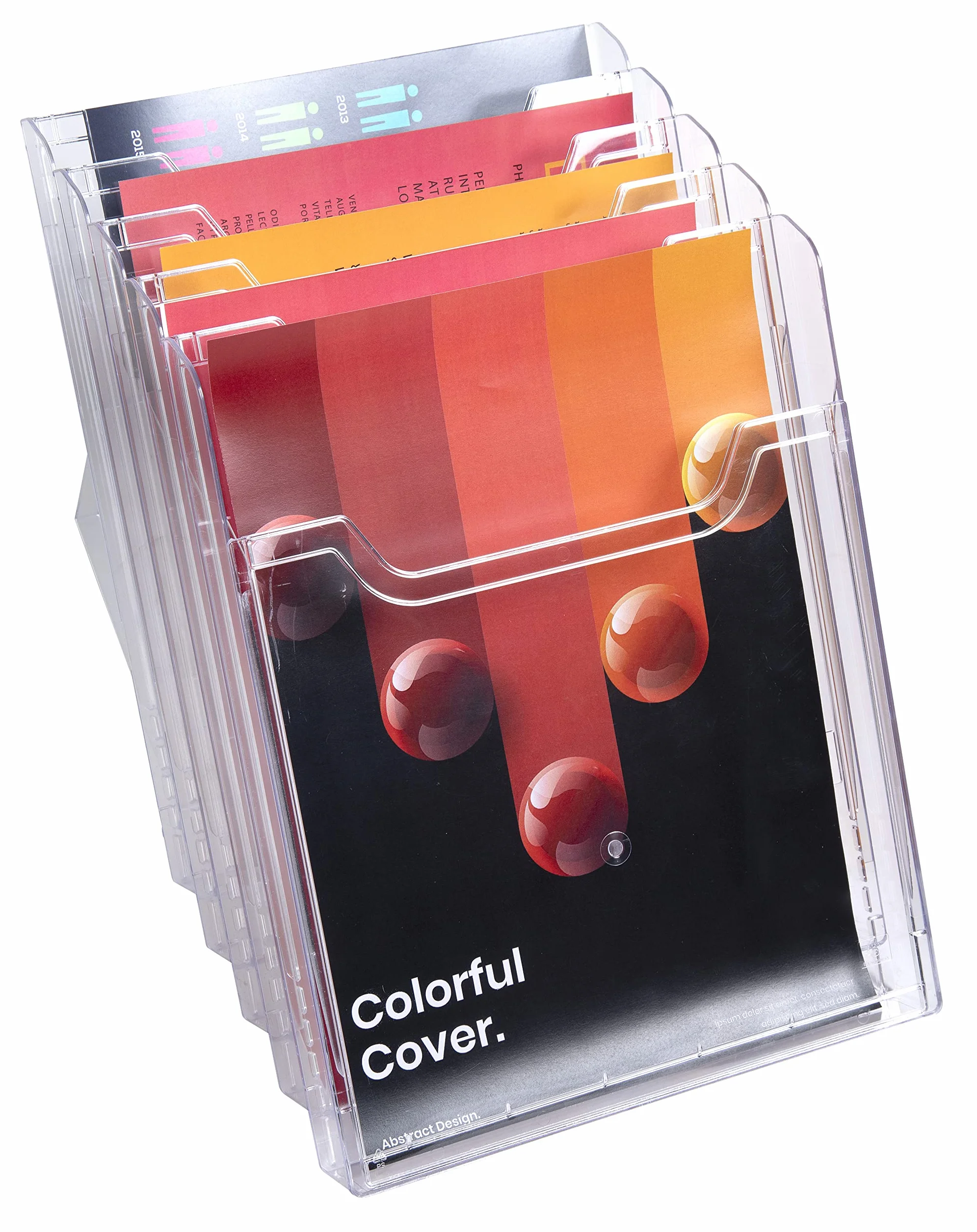 Exacompta Distributeur de Prospectus Vertical 5 Compartiments A4 Cristal
