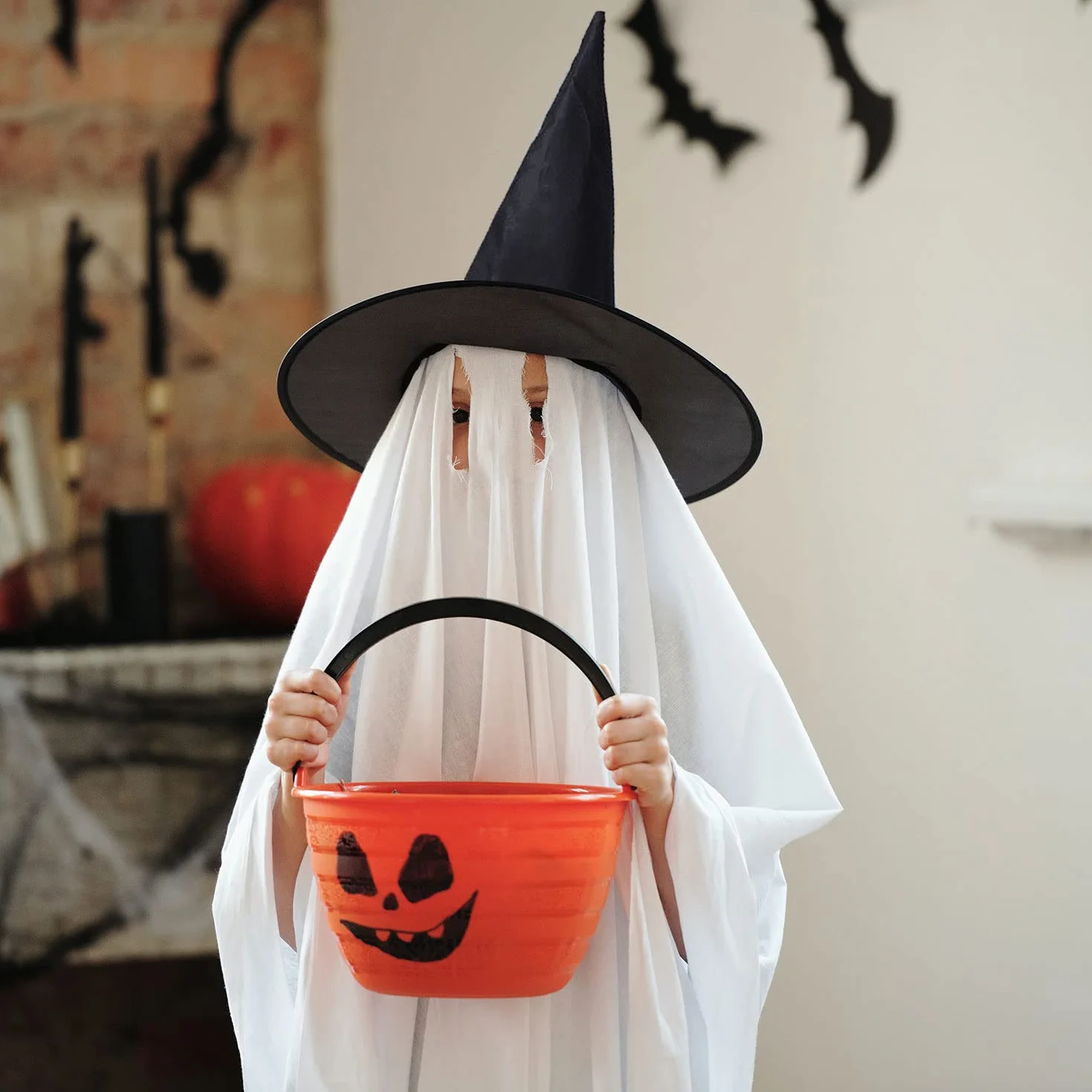 TSHAOUN Chapeau de sorcière noir pliable Halloween fête costumée