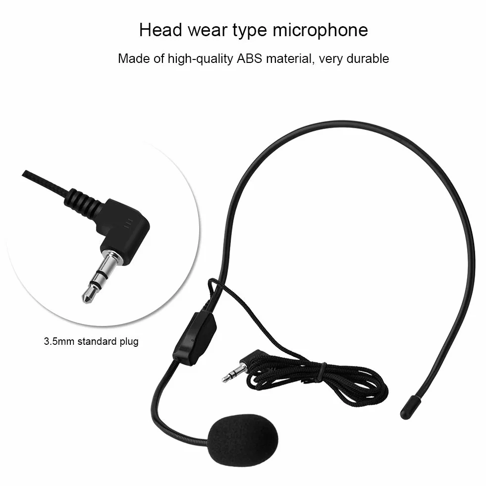 Microphone Monté sur la Tête, Réduction du Bruit, Mini Micros à Condensateur, Portable 3,5 mm