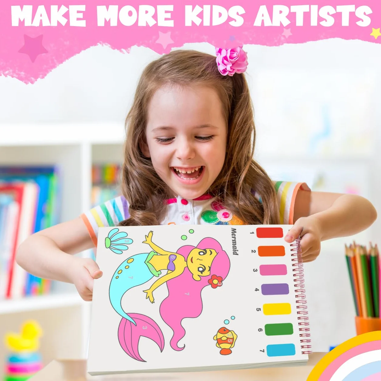 ZMLM Peinture Aquarelle Enfants avec Pinceau, Kits de Loisirs Créatifs Princesse 3-8 Ans