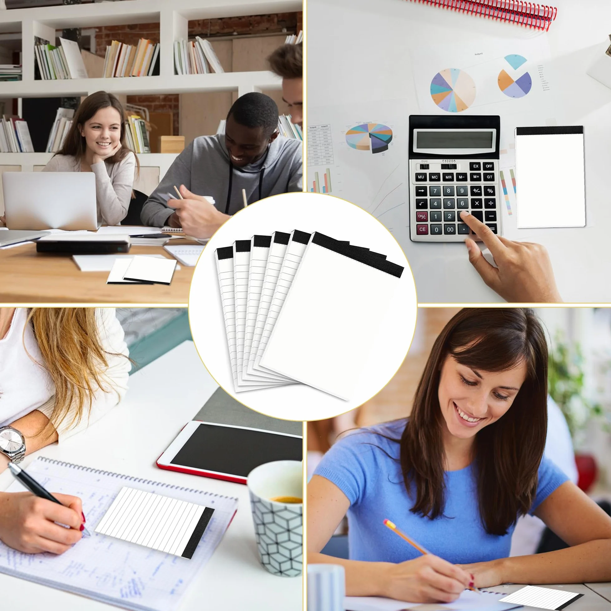 Bloc Notes de Poche A7, Mini Carnet Notes Vierge et Ligné, 10 Pièces 30 Pages Chacune pour Bureau École