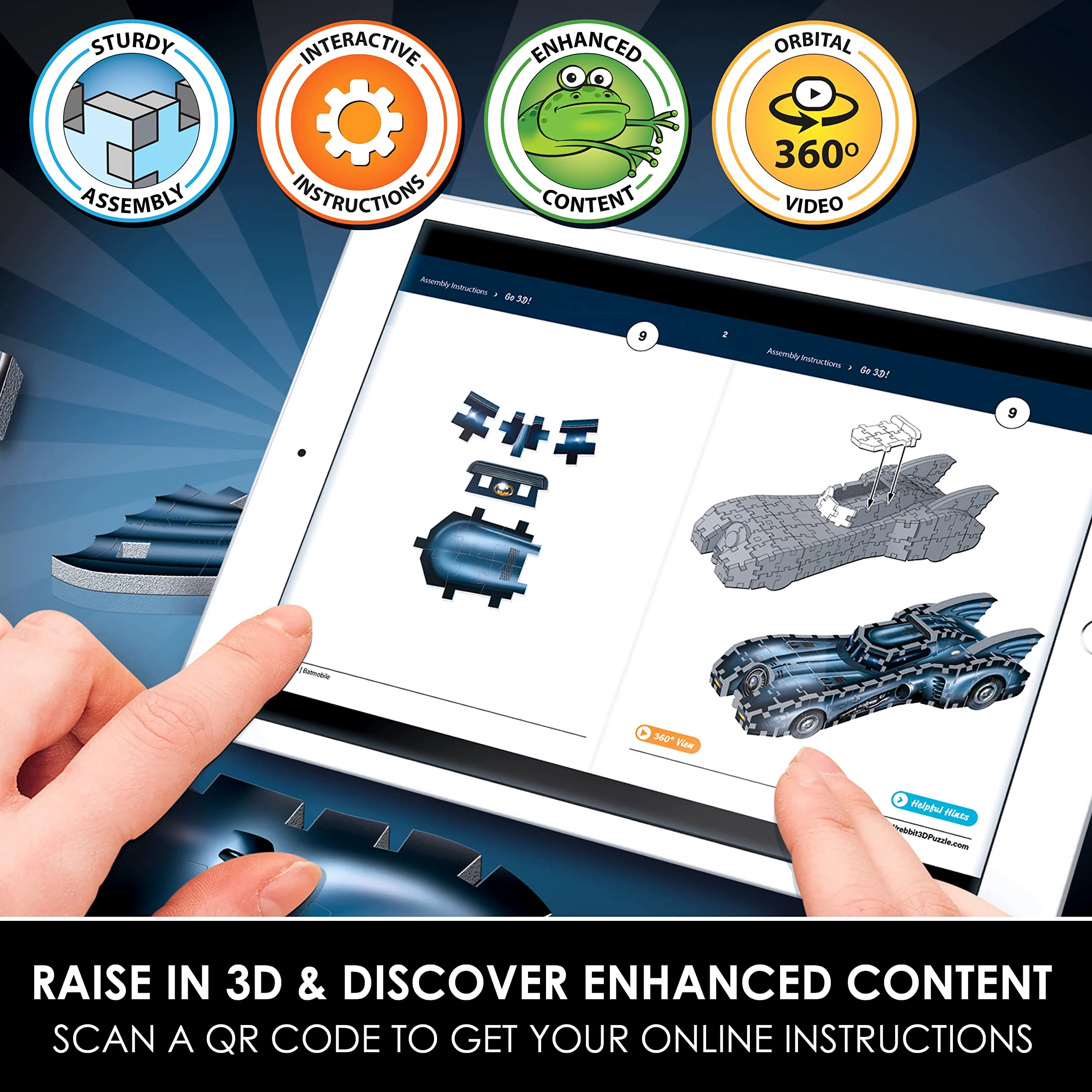Wrebbit 3D 34568 Batmobil 255 pcs. 3D Puzzle