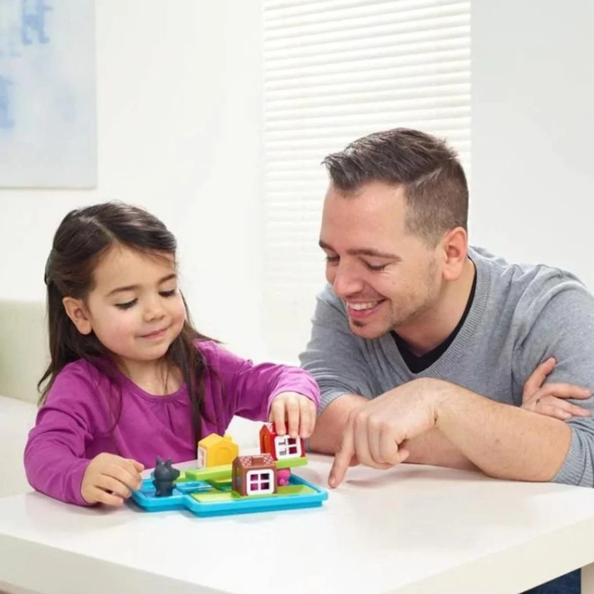 SmartGames Les Trois Petits Cochons Jeu de Réflexion 48 Défis 1 Joueur 3-6 Ans