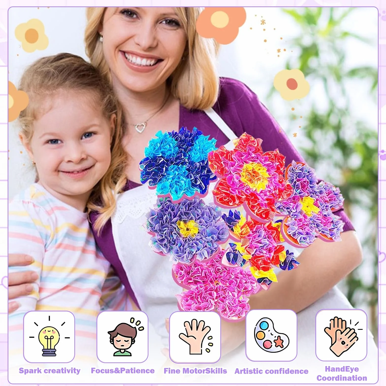 PANYI Set de Bricolage Fleurs Enfants Kit Créatif Fille Cadeaux 4-6 Ans
