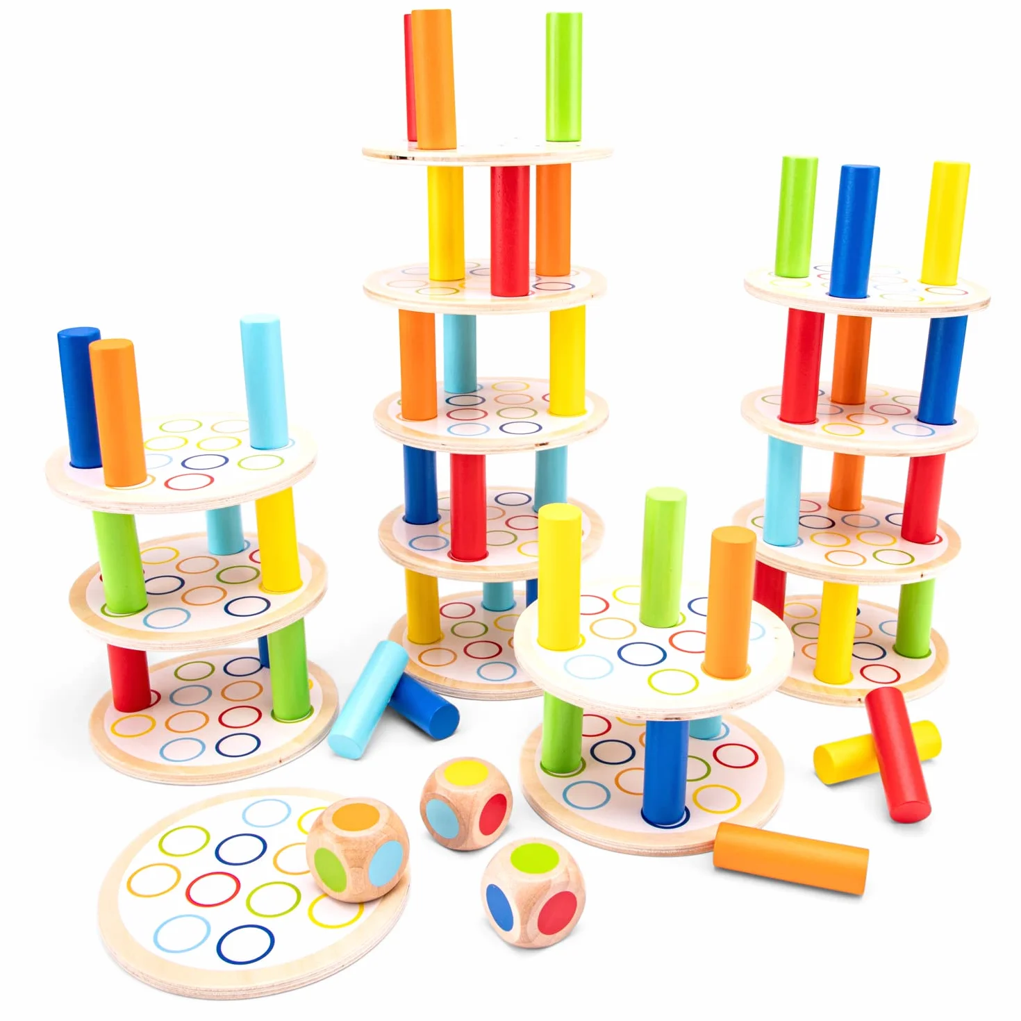 Woet® Jeu Tour d’Équilibre Jouet en Bois Empilage Éducatif 3 Ans