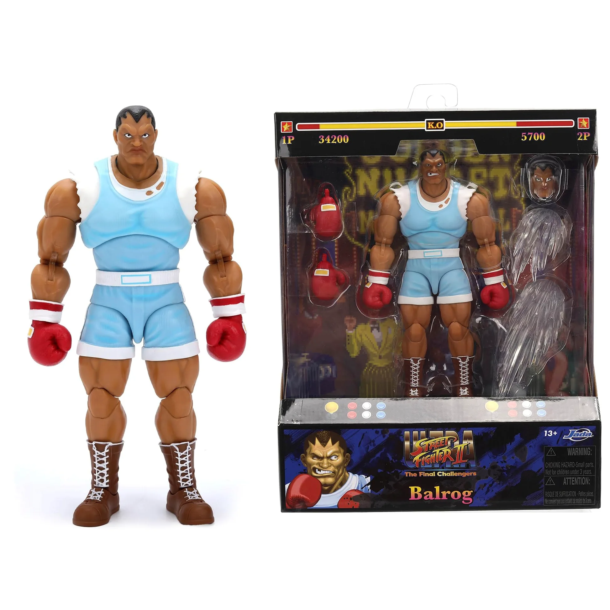 Jada Street Fighter 9335741314R00 Figurine d'action à Collectionner 17 cm articulée avec Accessoires interchangeables