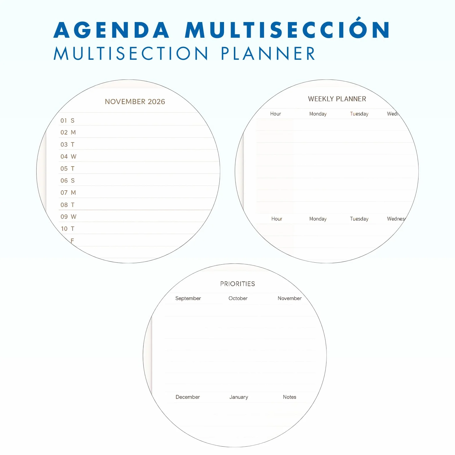 Agenda Scolaire 2026 2027 Septembre à Juin Semaine Vue A5 15x21 cm Langues ESP ENG FRA ALL Couverture Souple Simili Cuir Fermeture Élastique Avec Stickers Green Mousse