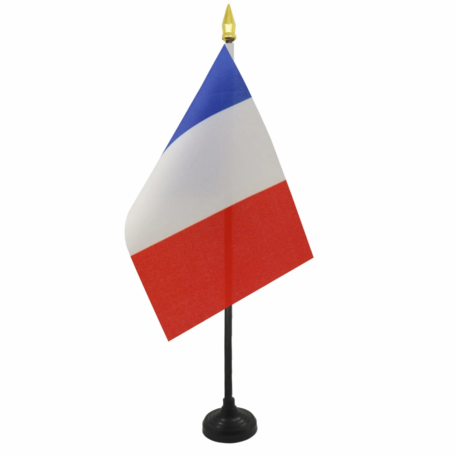 AZ FLAG Mini Drapeau France De Table 15x10 cm Drapeau Français Bureau 100% Polyester Hampe Pointe Dorée 25cm