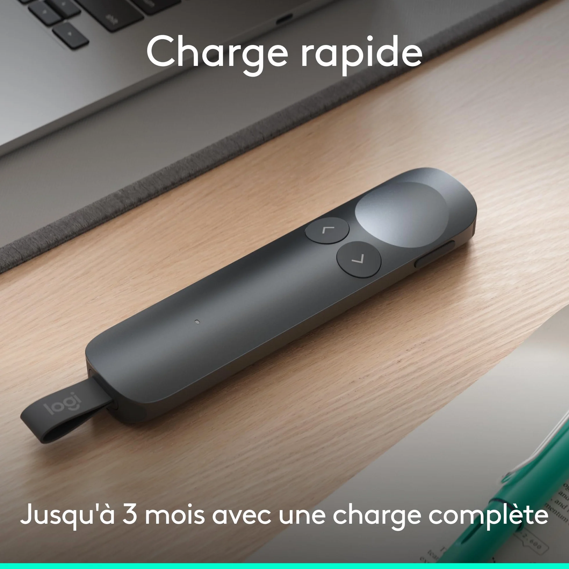 Logitech Spotlight 2 télécommande de présentation sans fil avec retour haptique, pointeur laser Bluetooth USB-C Noir