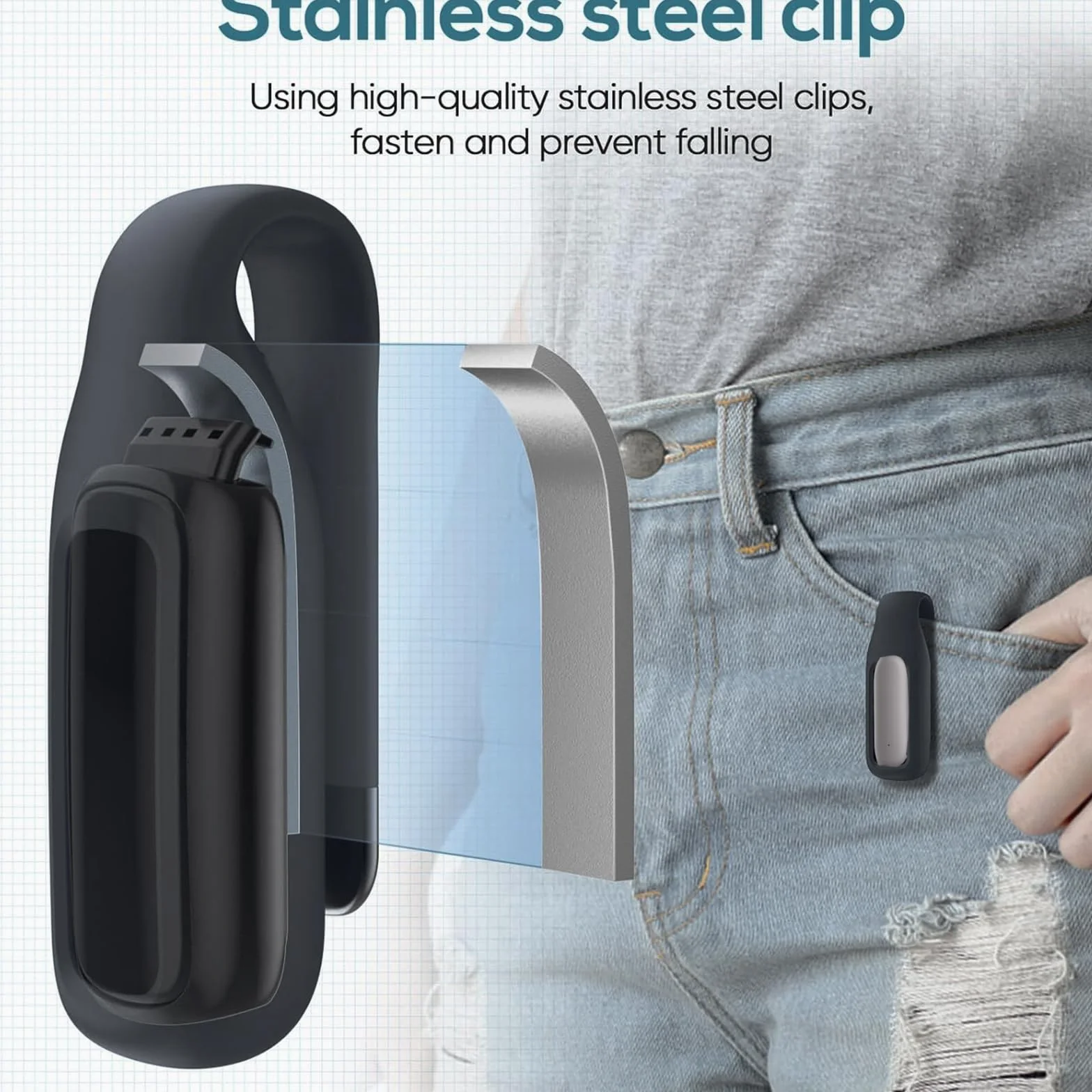 Étui en silicone souple pour enregistreur vocal PLAUD NotePin - Compatible avec NotePin AI (noir)